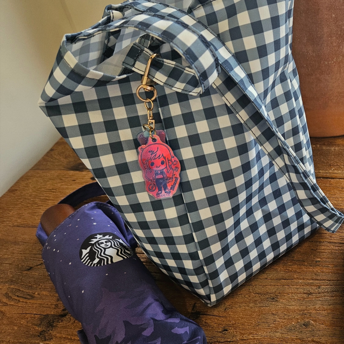 Starbucks 21 Summer Sunset Umbrella Purple 착용 스타일 - 1