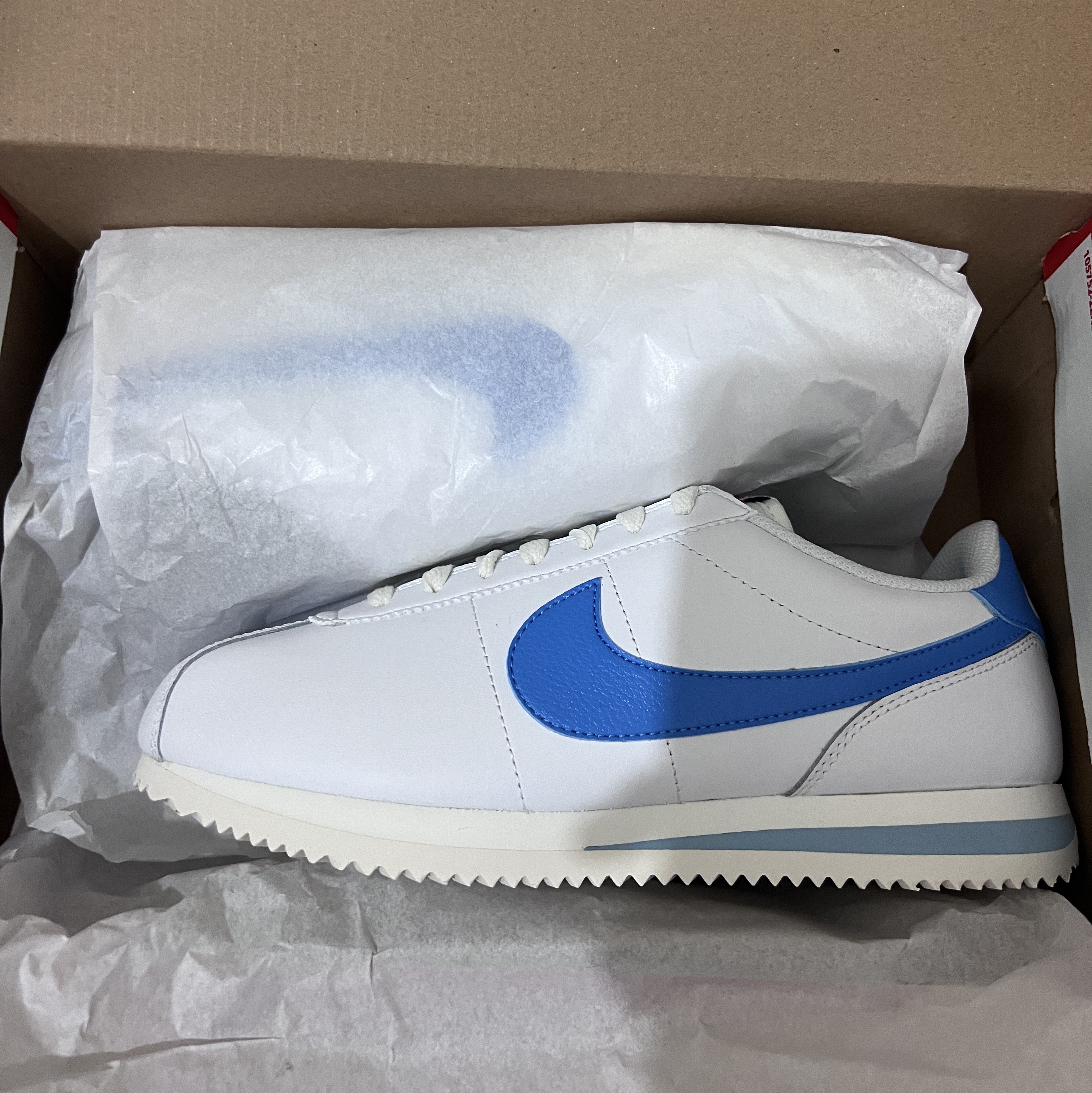(W) Nike Cortez White University Blue 착용 스타일