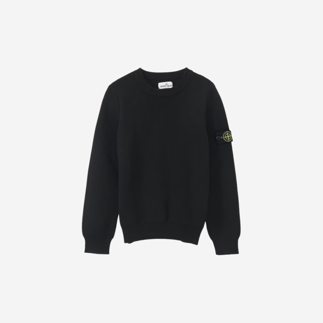 (Kids) Stone Island Garment Dyed Sweater Black - 23SS 상세 이미지 1