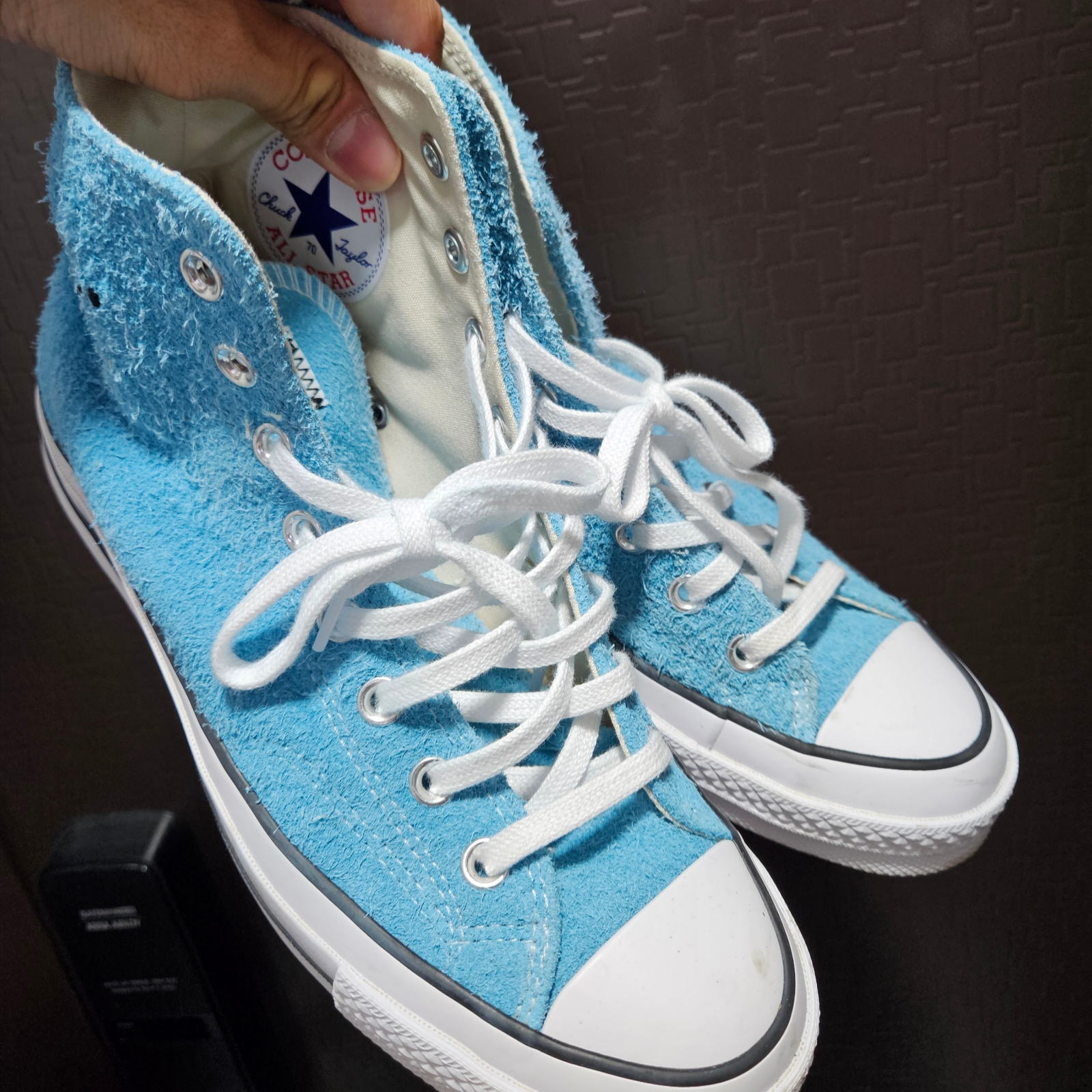 Converse x Stussy Chuck 70 Hi Sky Blue 착용 스타일