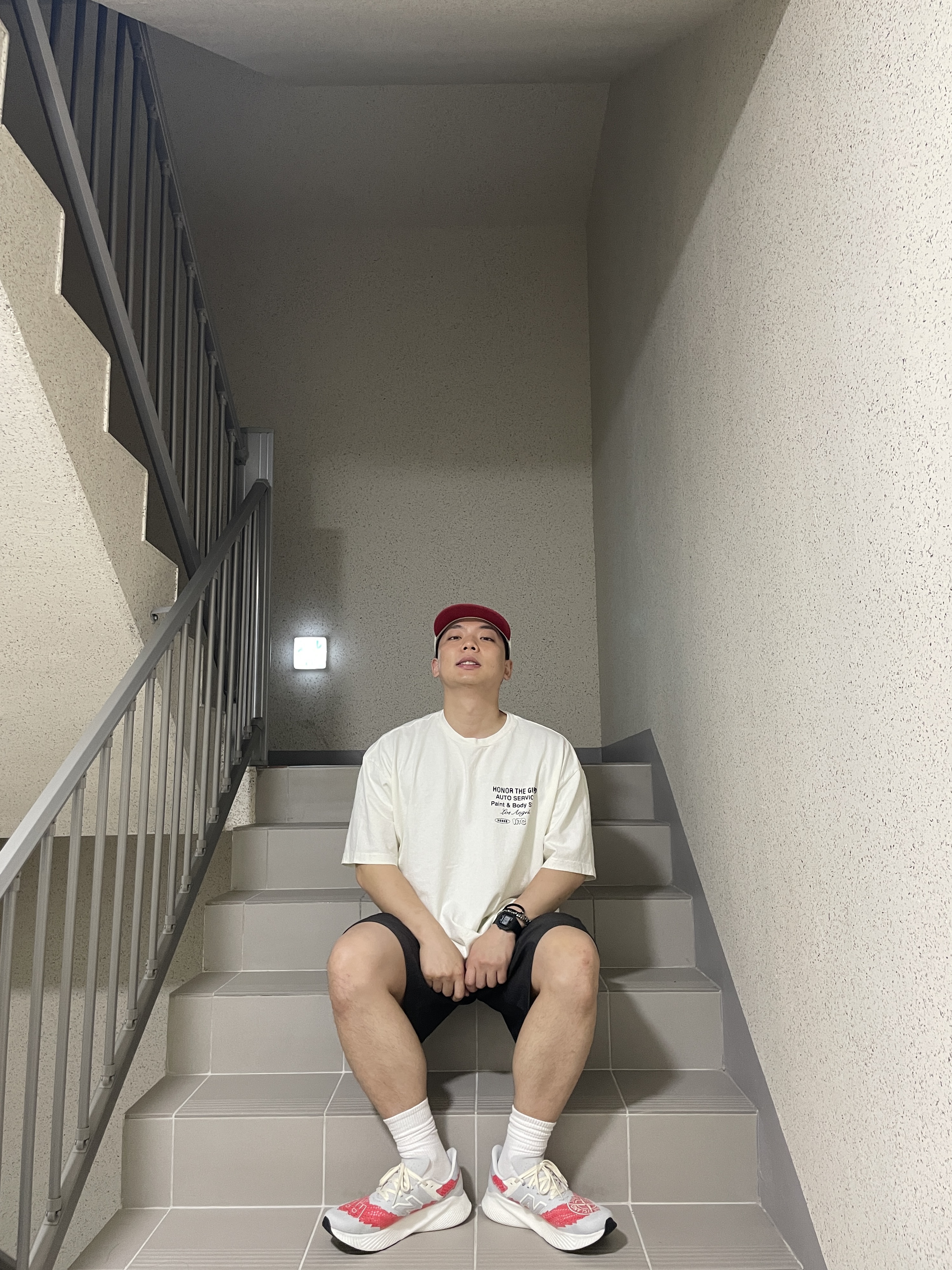 New Balance x Stone Island x Tokyo Design Studio FuelCell RC Elite v2 SI Red, Honor the Gift Inner City Auto Service SS Tee Bone 착용 스타일 - 6