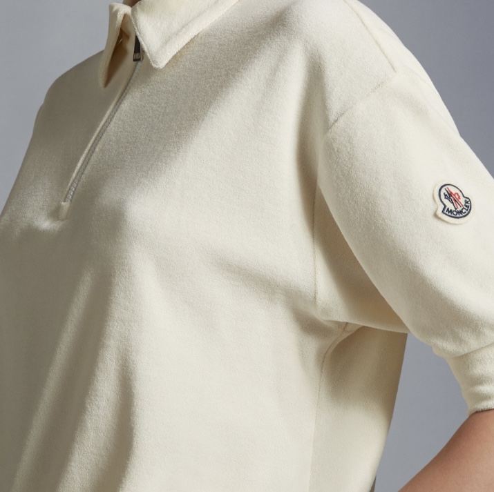 (W) Moncler Terrycloth Polo Shirt White - 23SS 착용 스타일