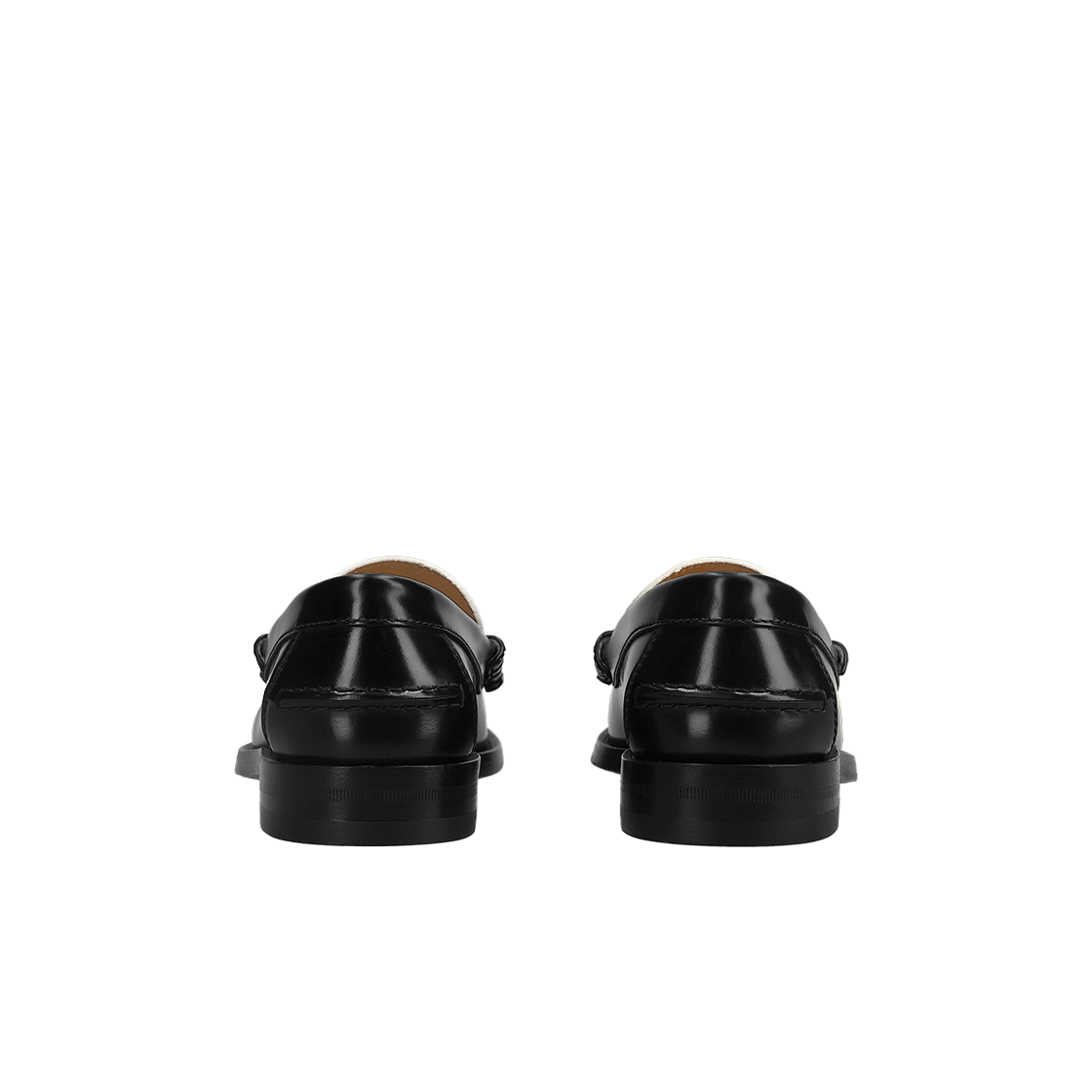 (W) 구찌 인터로킹 G 로퍼 블랙 화이트 레더((W) Gucci Interlocking G Loafer Black White Leather) - 4