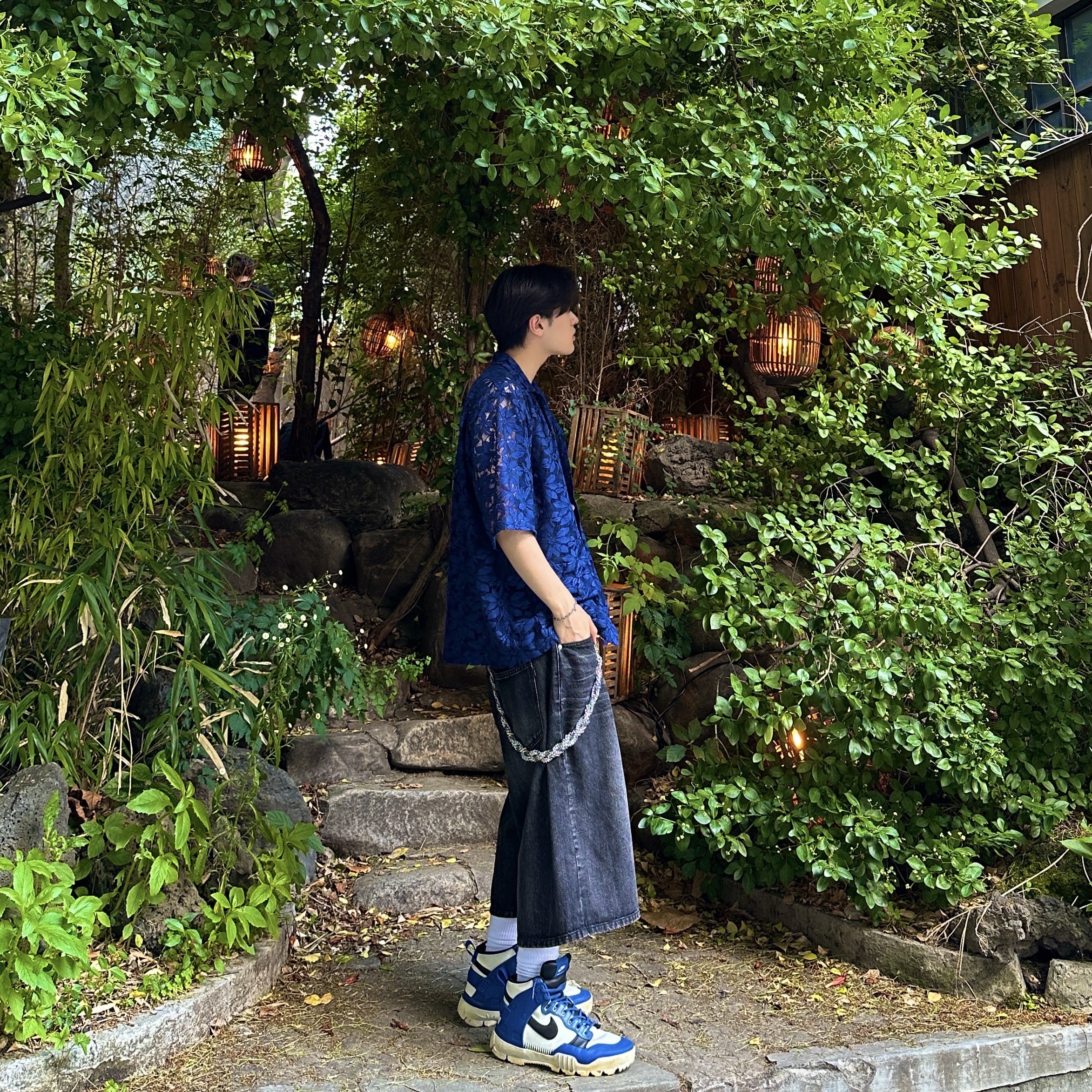 Chrome Hearts Silichrome CH Cross Pendant Black 2022/2023/2025, Nike x Undercover SFB Jungle Dunk White 착용 스타일 - 3