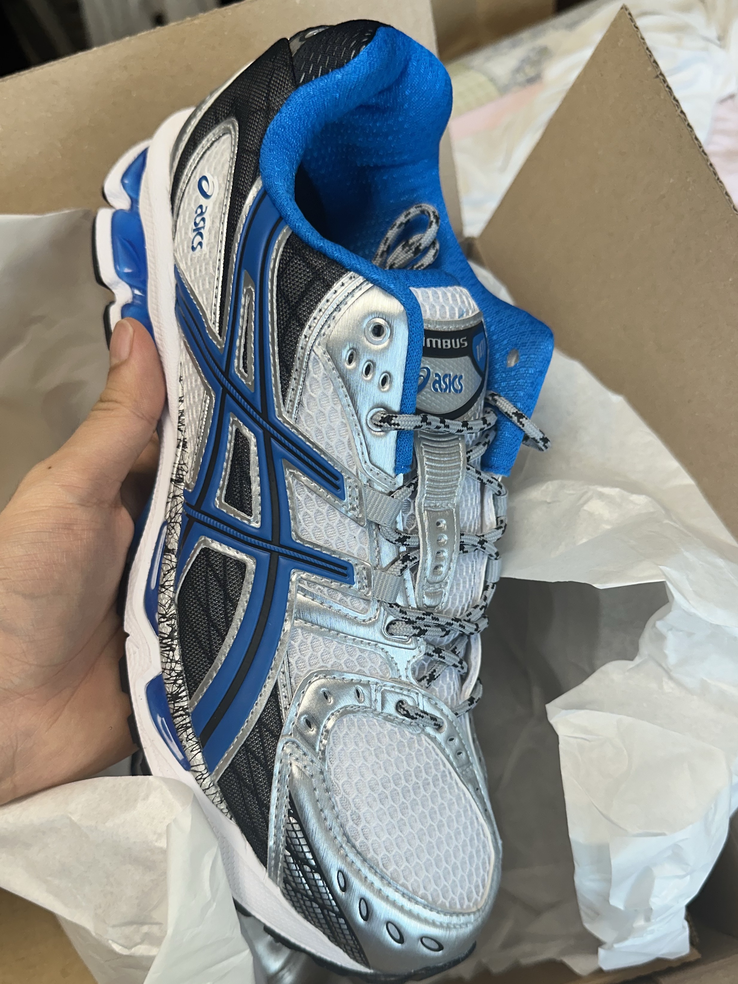 Asics Gel-Nimbus 10.1 White Directoire Blue 착용 스타일 - 2