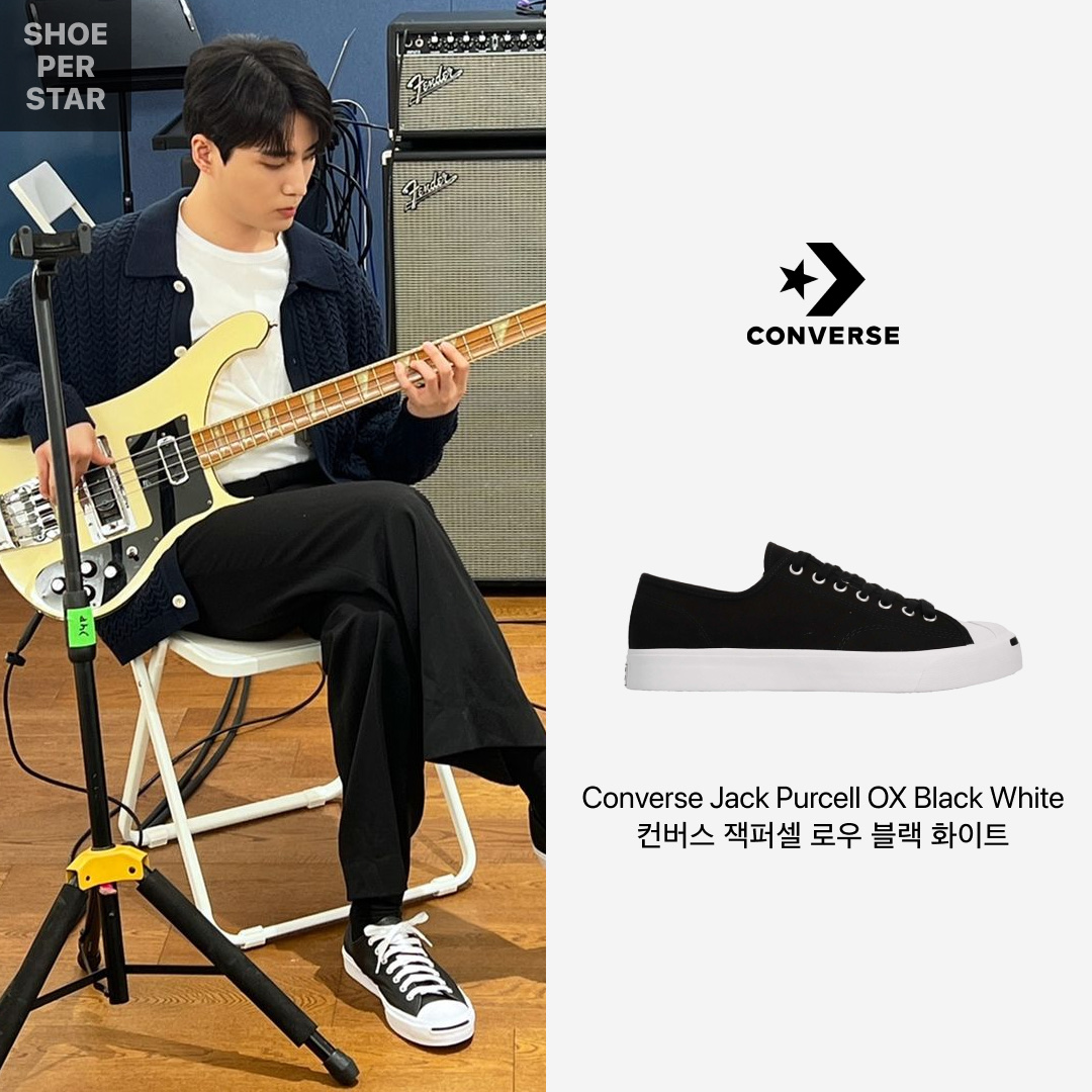 Converse Jack Purcell OX Black White 착용 스타일 - 1