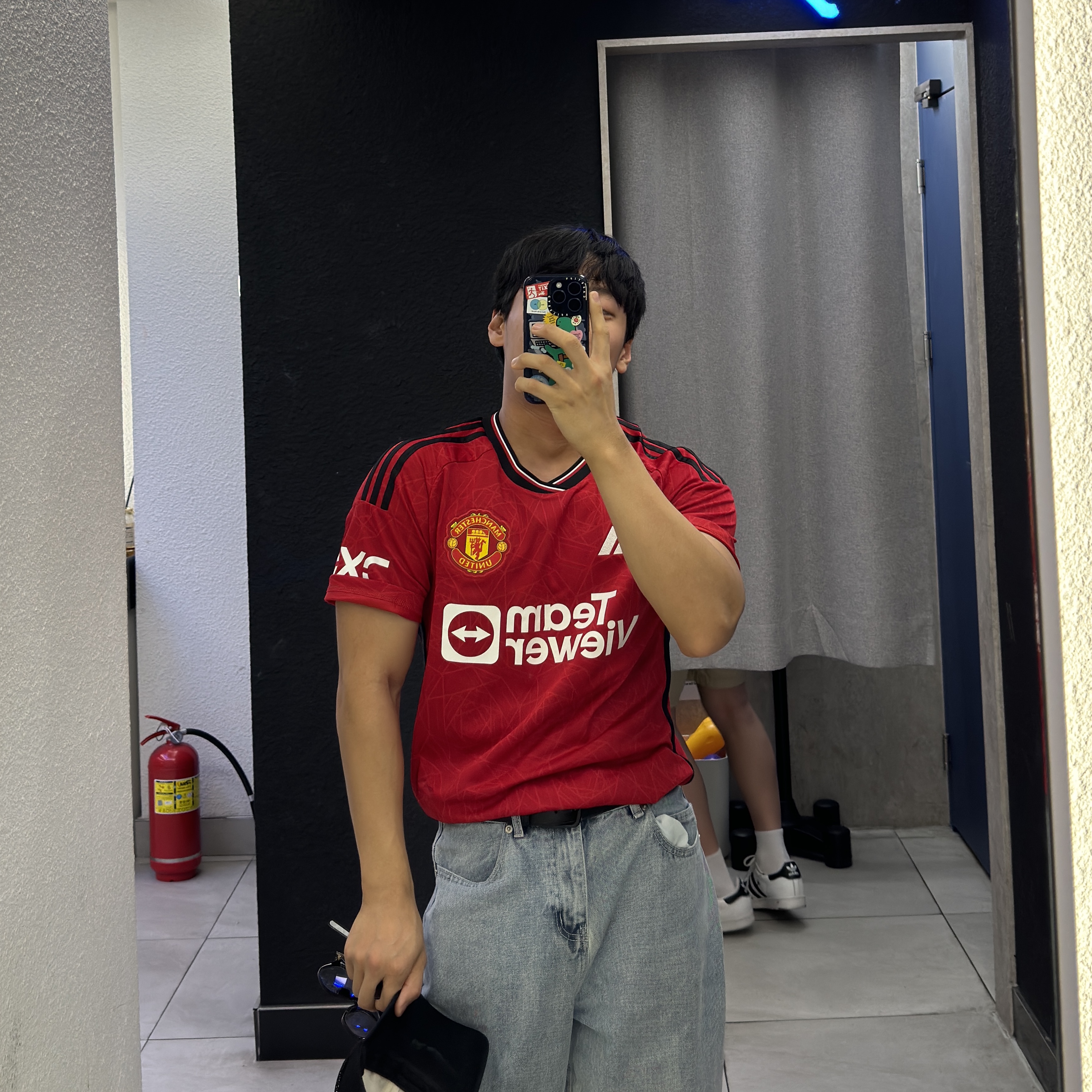 Adidas Manchester United 2023/24 Home Jersey Team Collegiate Red - KR Sizing (Non Marking Ver.) 착용 스타일