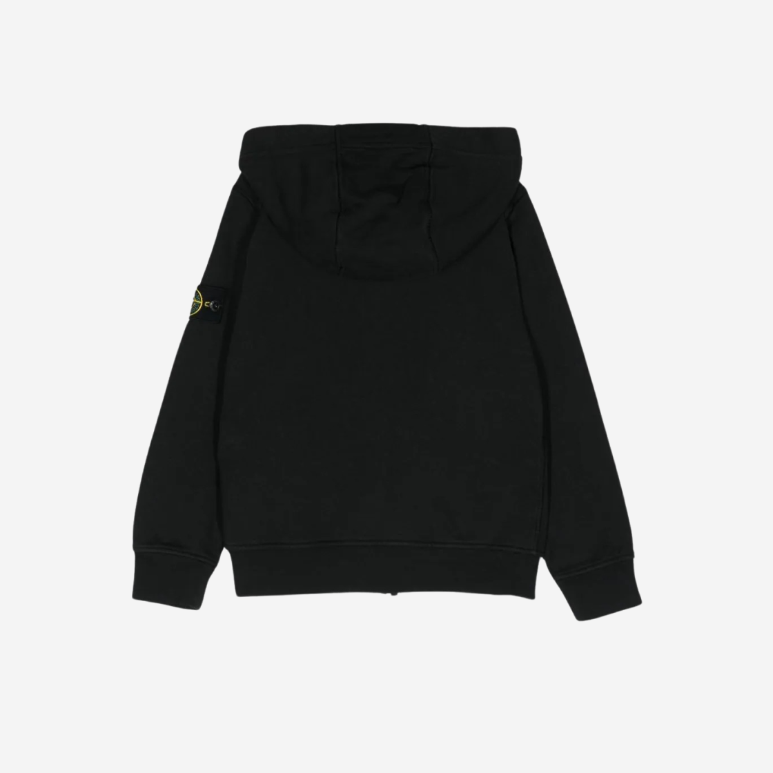 (Kids) Stone Island Logo Hooded Full Zip Sweatshirt Black - 24SS 상세 이미지 2