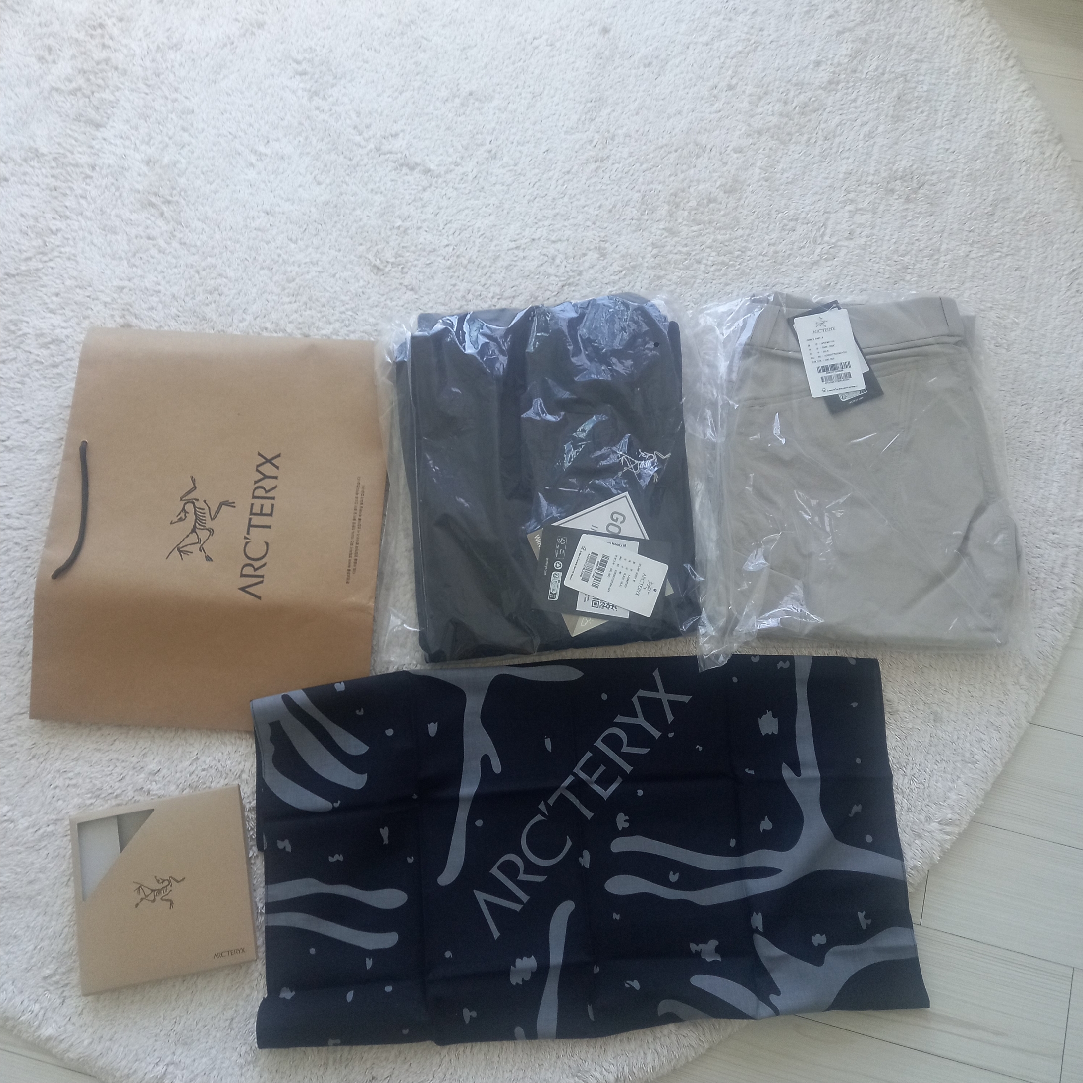 Arc'teryx Solano Hoody Black, Arc'teryx Cronin Pants Black 착용 스타일 - 1