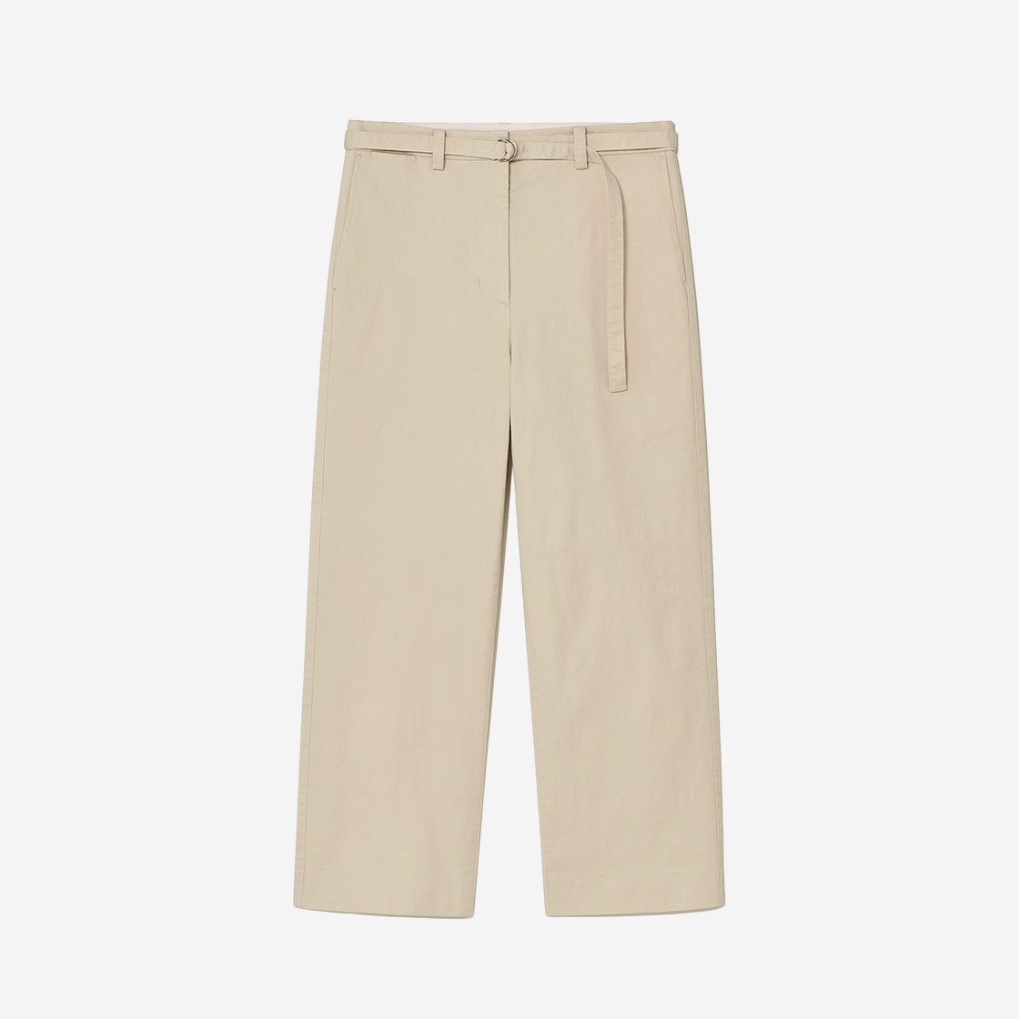 P0000EEK Kindersalmon Women Belted Cotton Pants Pale Beige