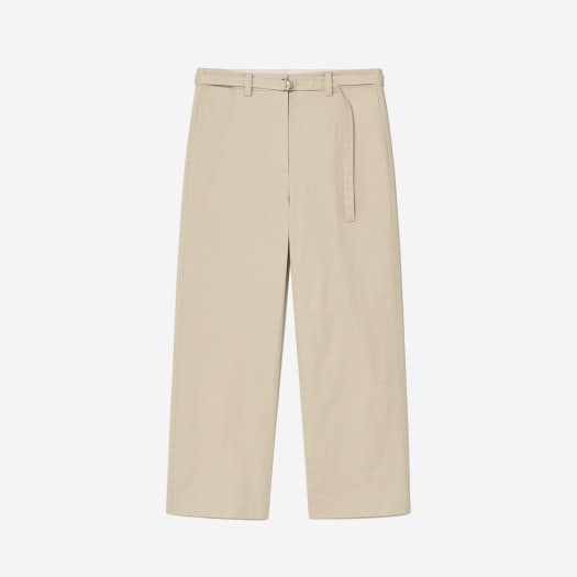P0000EEK Kindersalmon Women Belted Cotton Pants Pale Beige