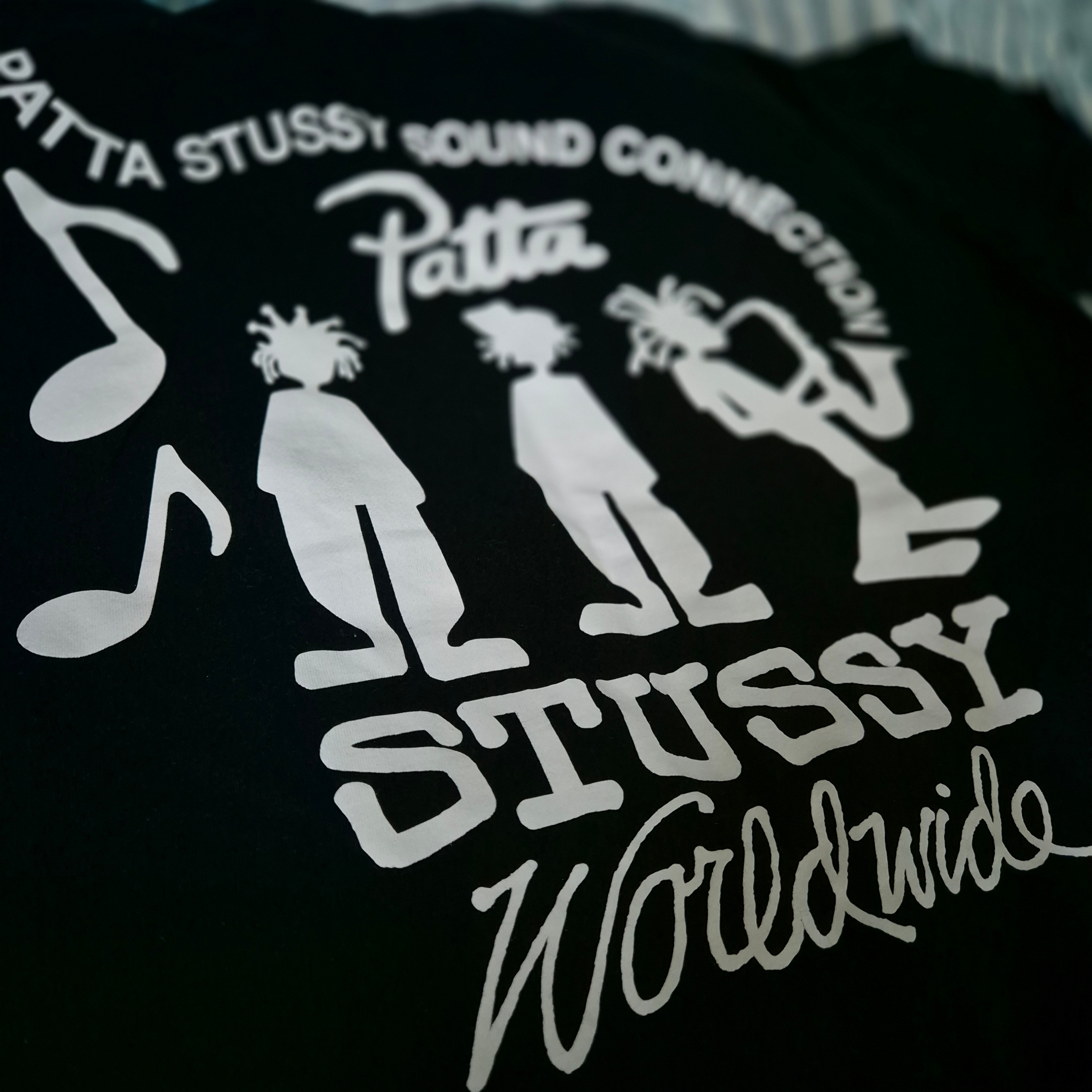 Stussy x Patta Sound Connection T-Shirt Black 착용 스타일
