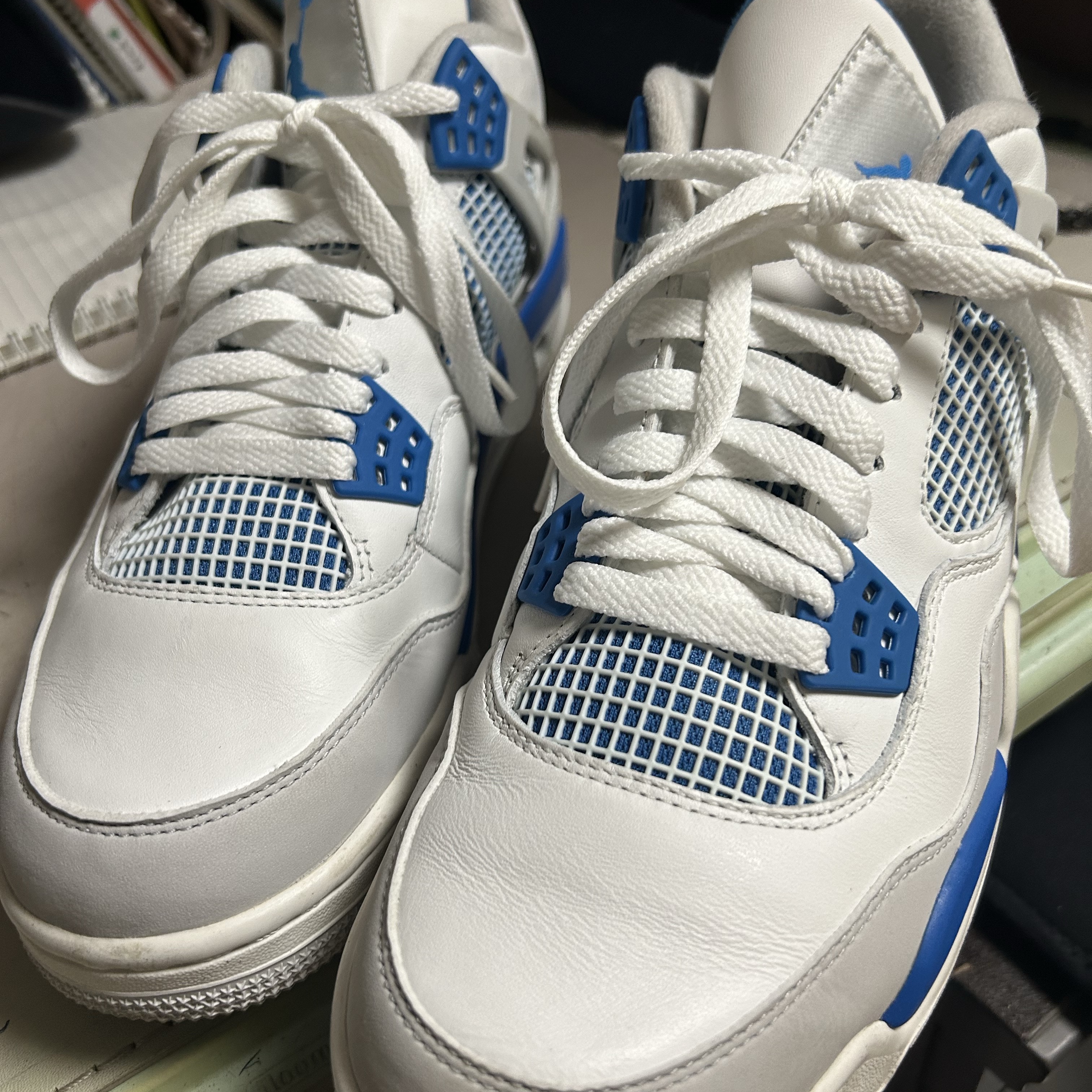 Jordan 4 Golf White Military Blue 착용 스타일 - 1