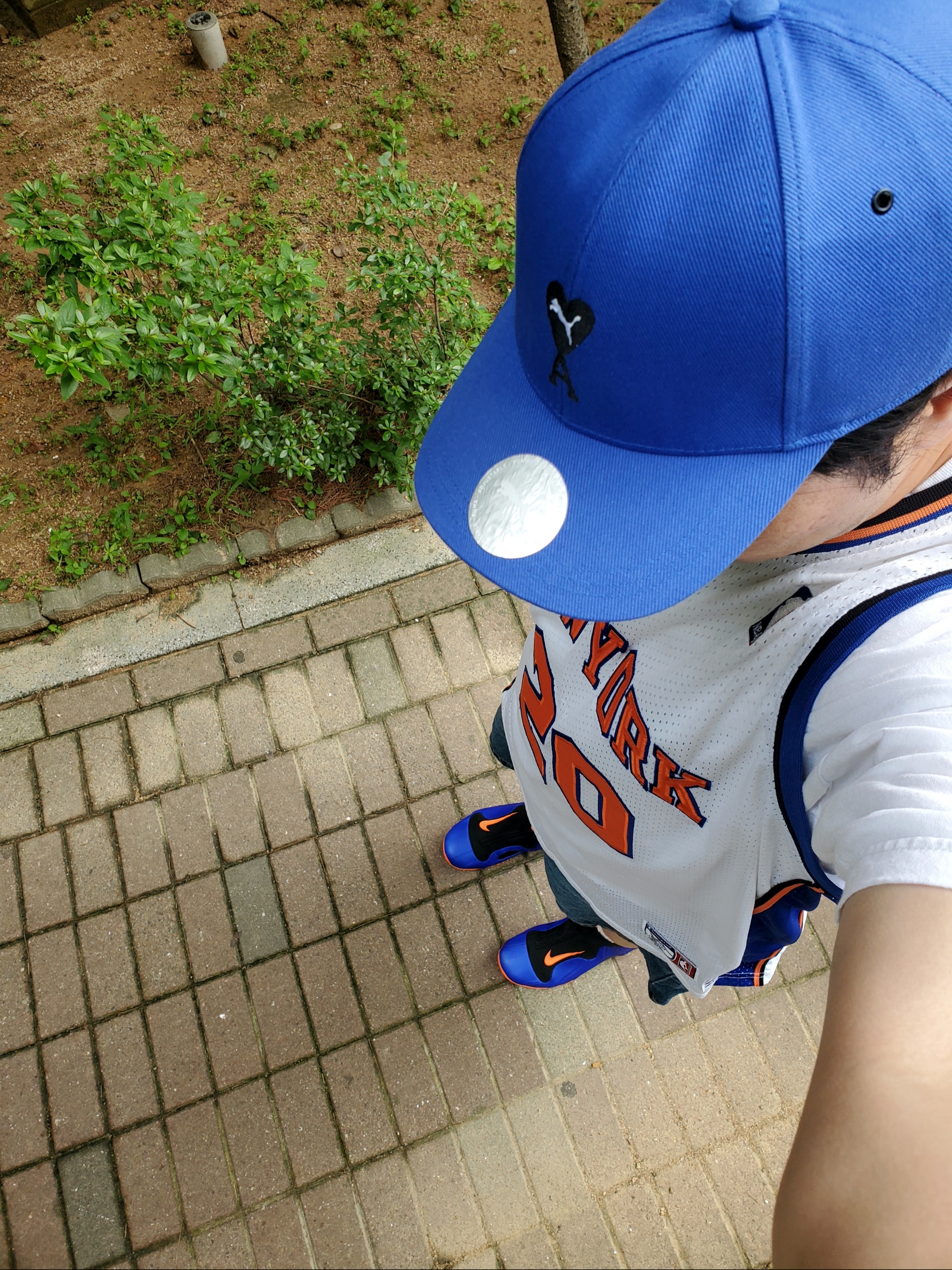 Puma x AMI Low Curve Cap Dazzling Blue, Nike Air Flightposite Black Racer Blue 착용 스타일 - 1