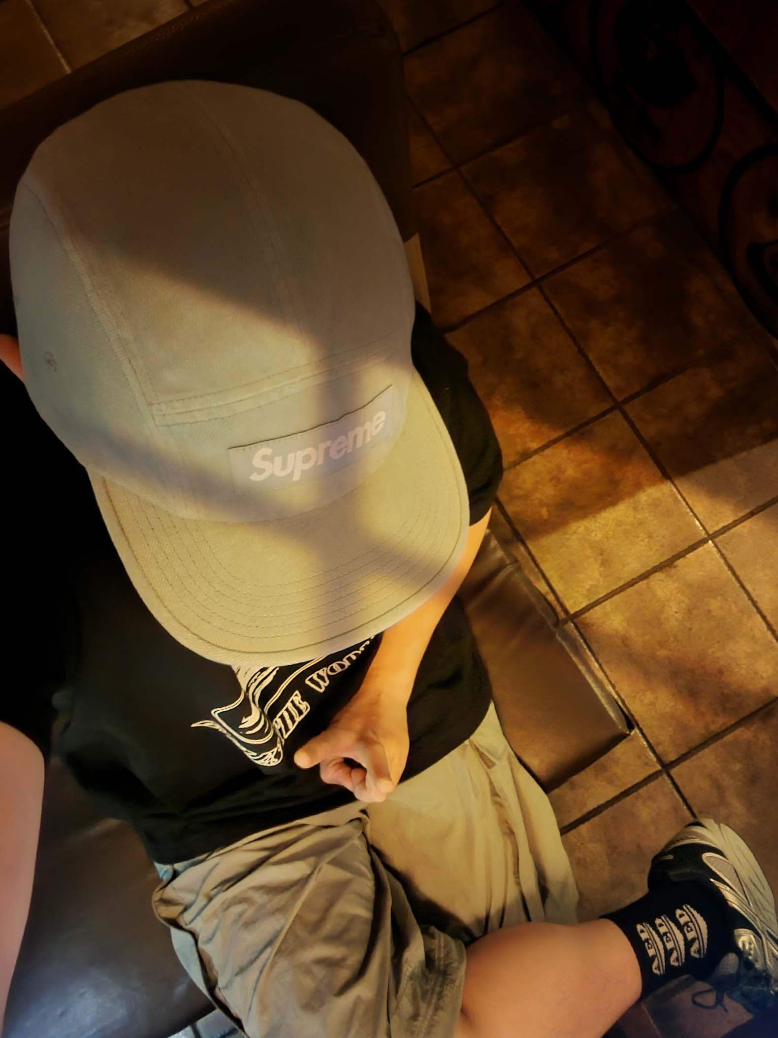 Supreme Denim Camp Cap Mint - 24SS, Supreme x Corteiz Rules The World T-Shirt Black - 23FW 착용 스타일 - 2