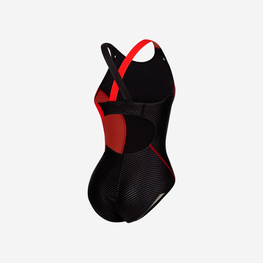 (W) Mizuno Exersuit Asymmetry Cross Back Swimsuit Black Red 상세 이미지 2