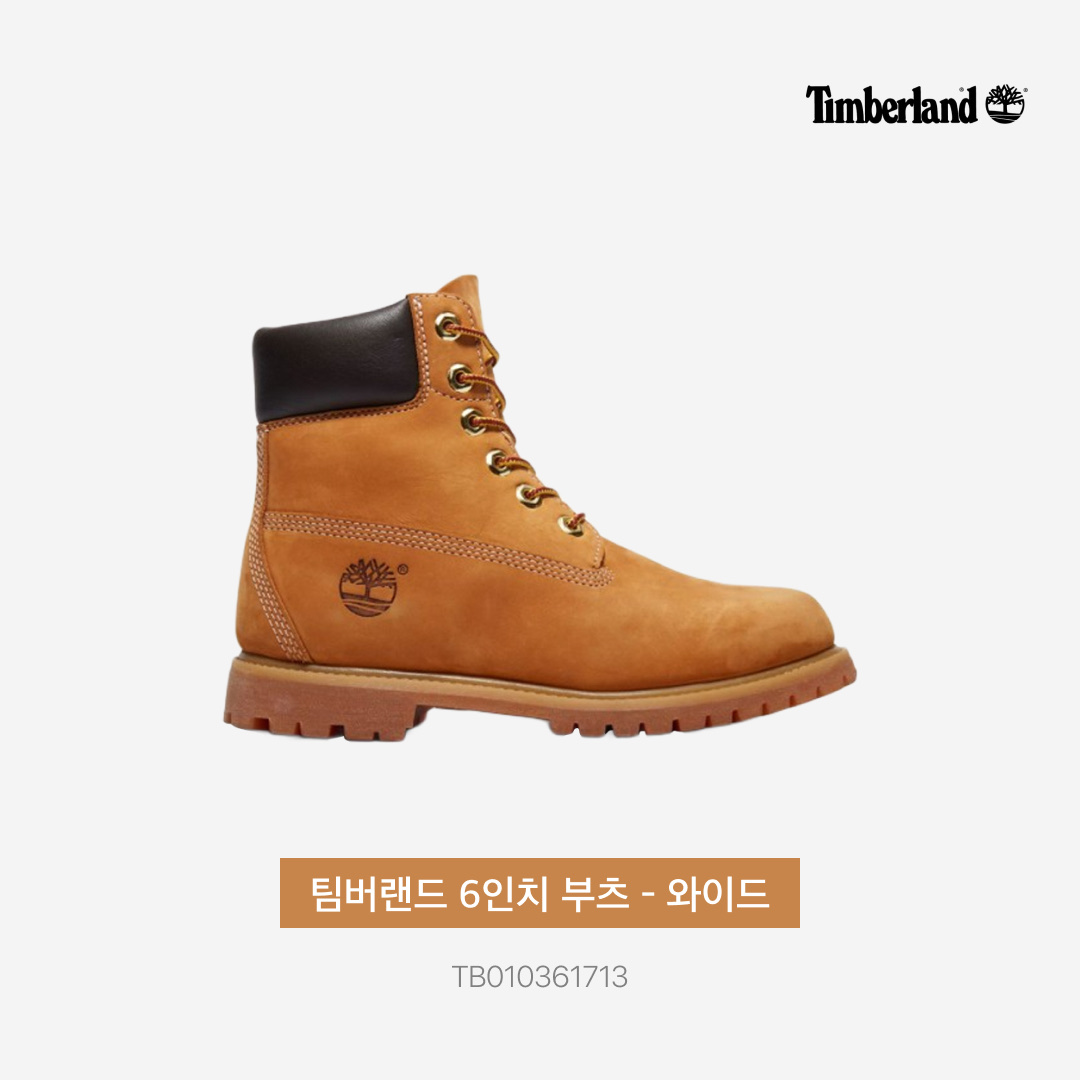 (W) Timberland 6 Inch Premium Waterproof Boot Wheat Nubuck - Wide 착용 스타일 - 3