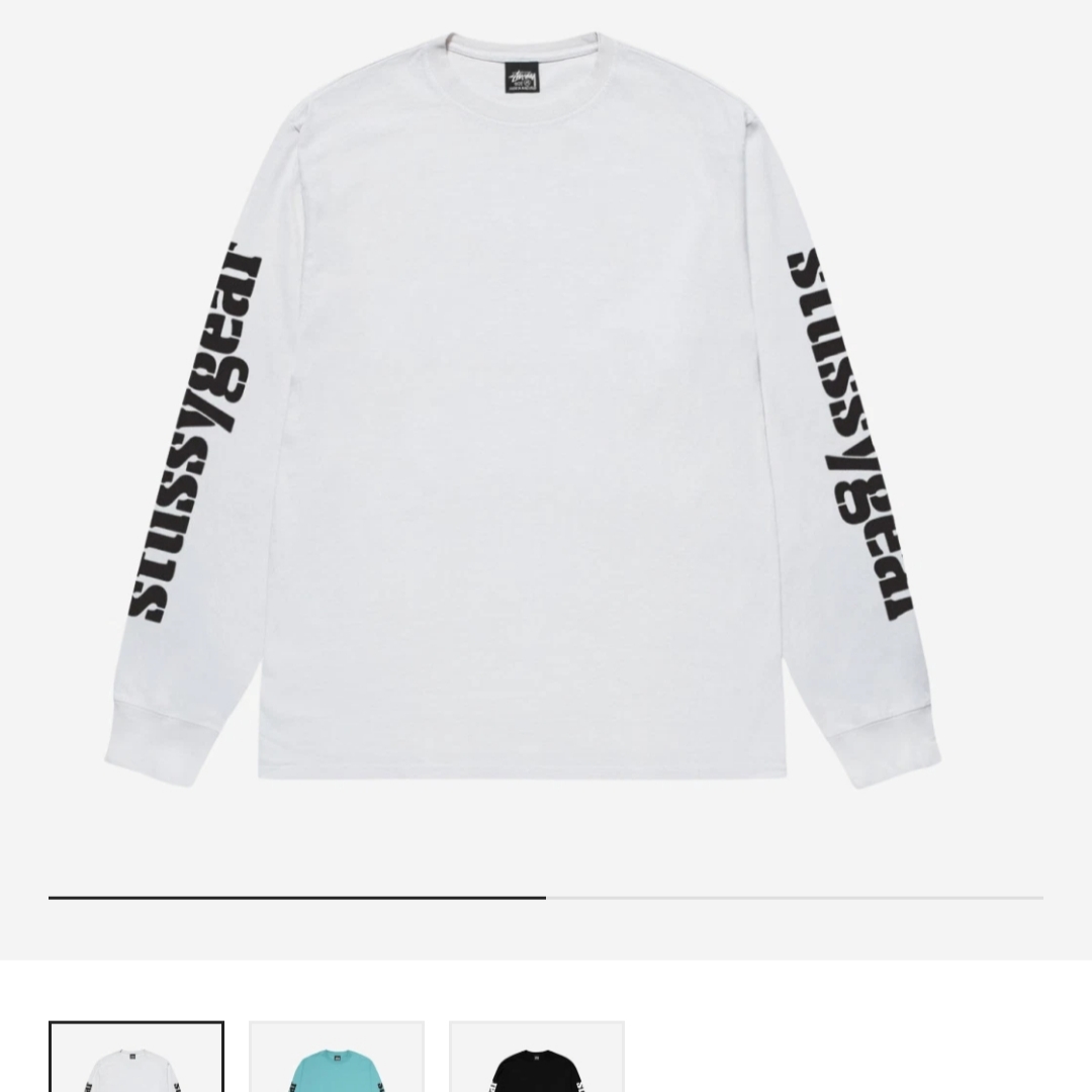 Stussy Jumbo Pigment Dyed LS T-Shirt Natural, Stussy Gear LS T-Shirt White 착용 스타일