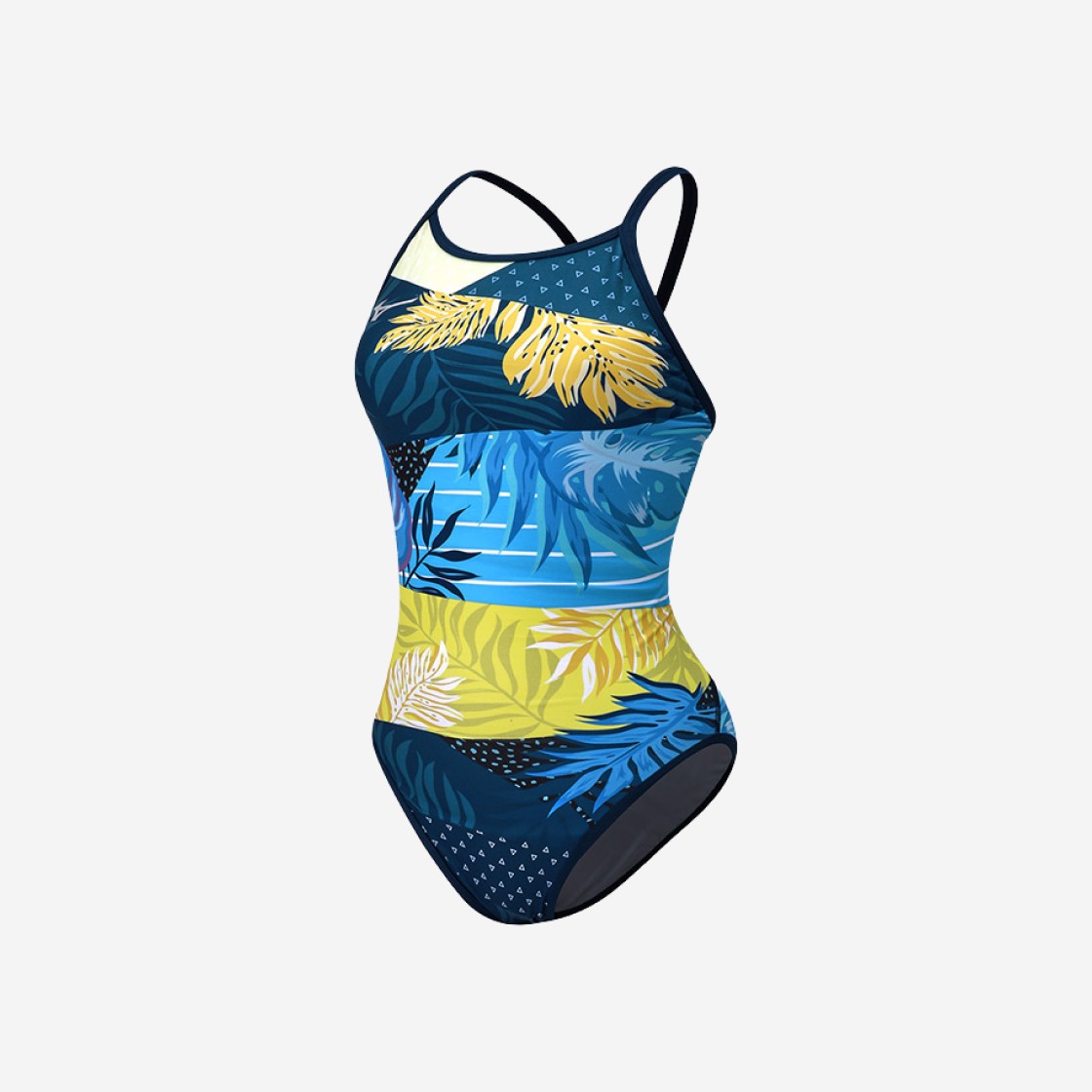 (W) Mizuno Exersuit Rikako Step Stroke Back Swimsuit Navy 상세 이미지 1