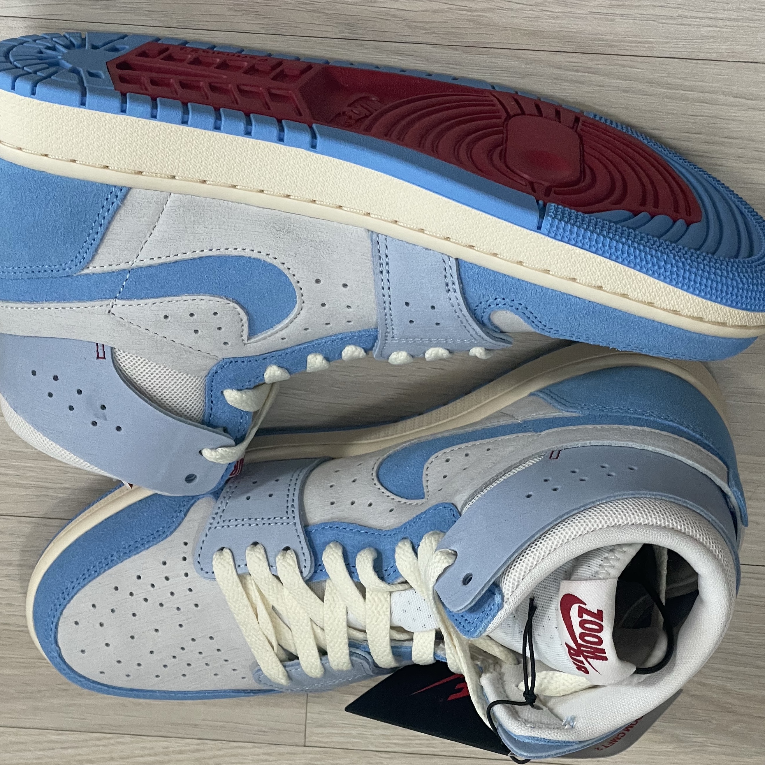 (W) Jordan 1 Zoom Air CMFT 2 Phantom University Blue 착용 스타일 - 2