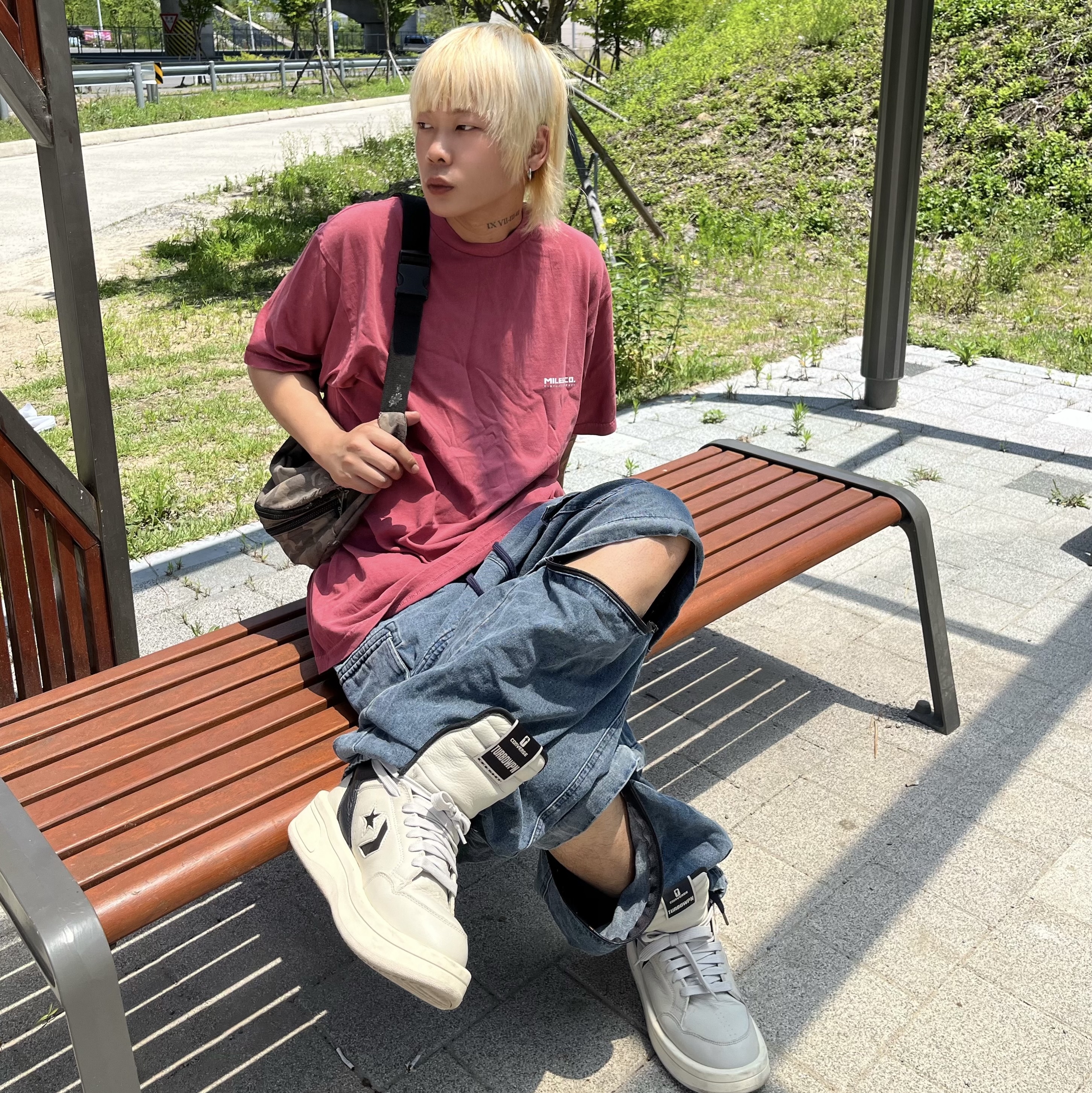 Converse x Drkshdw Turbowpn Pelican 착용 스타일 - 2