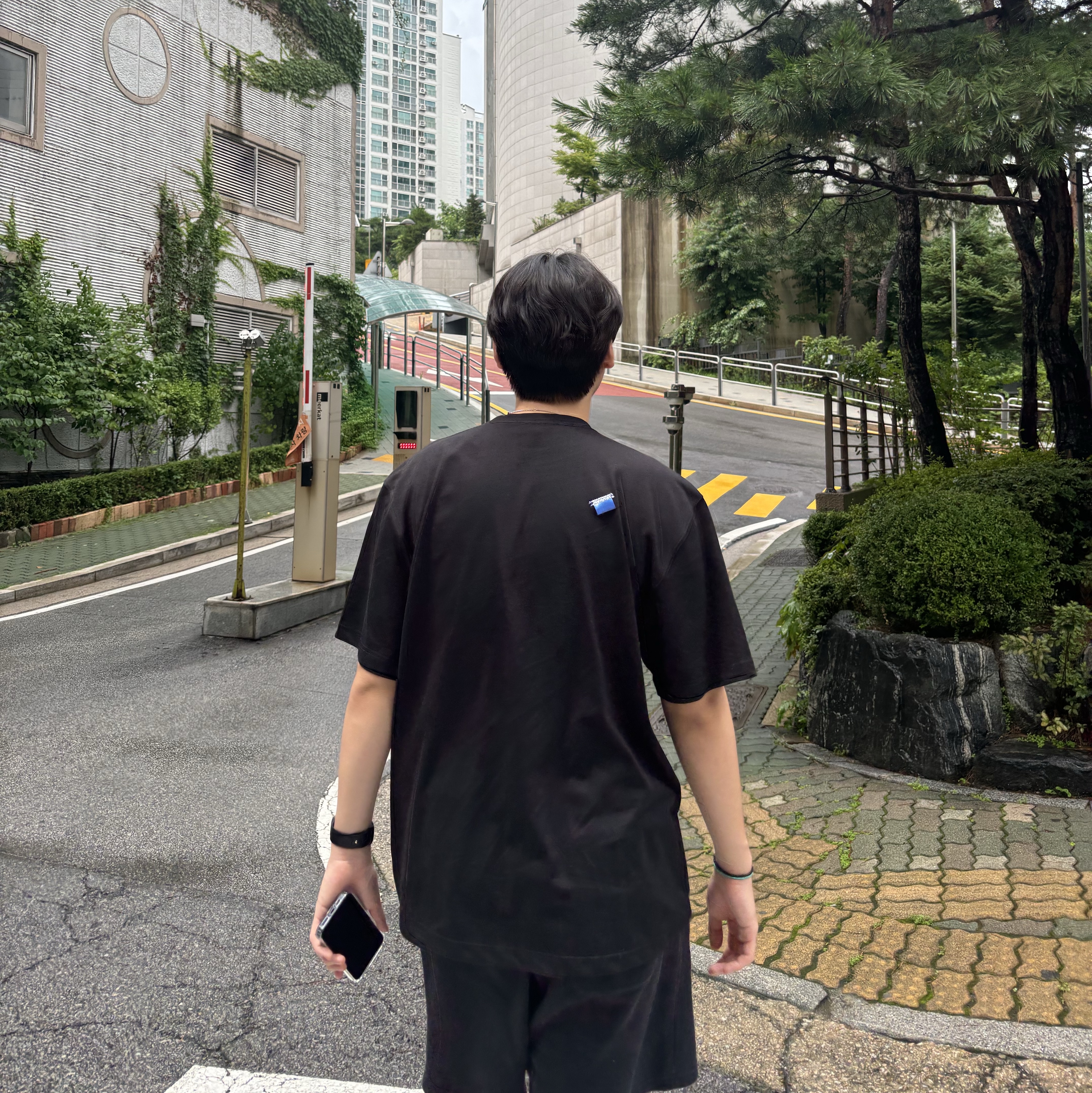 Ader Error Nolc Logo T-Shirt Noir, Stussy Small Stock Crew Socks White (3 Pack) 착용 스타일 - 3