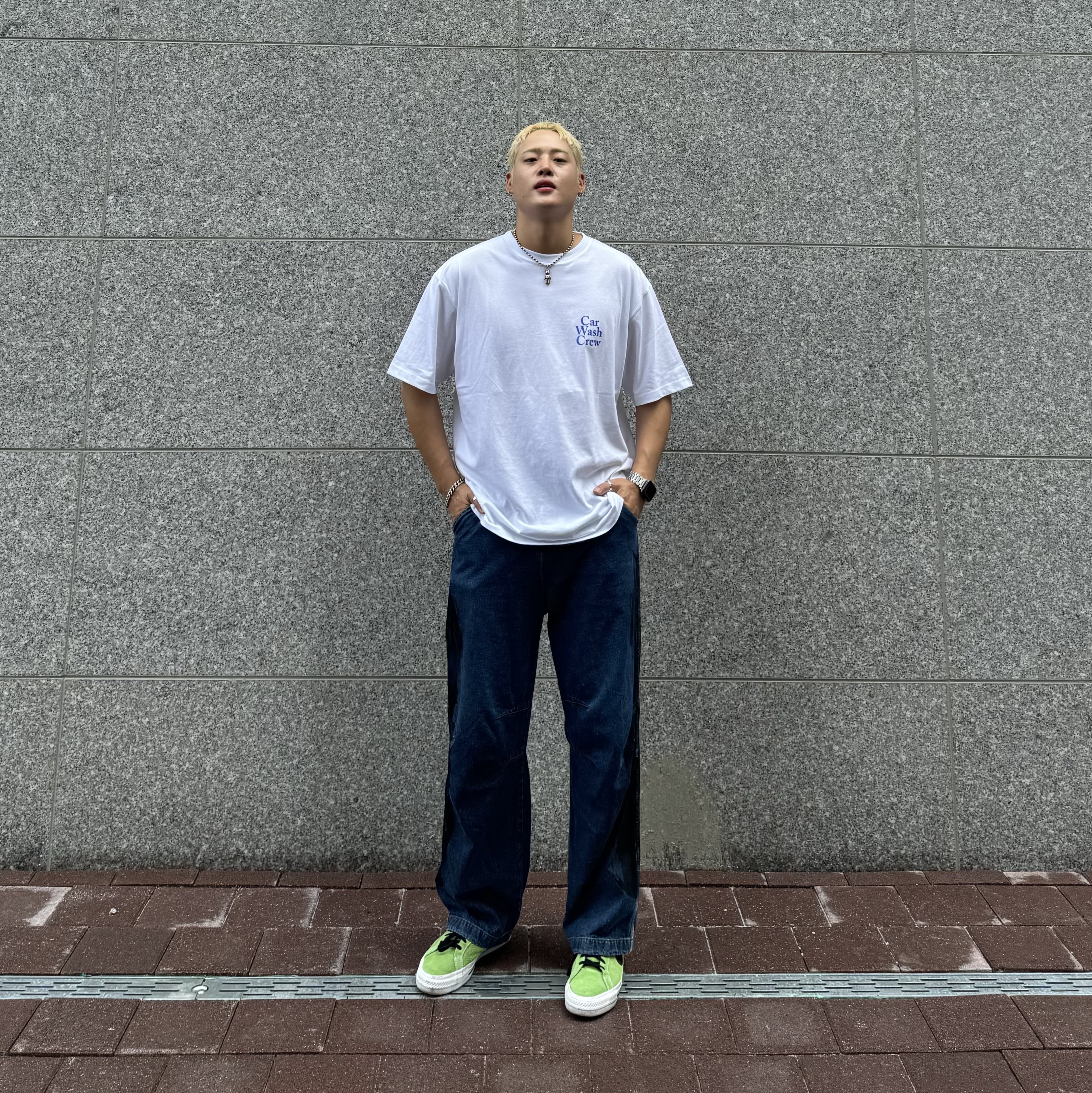 Converse x Stussy One Star Pro Ox 8 Ball Green 착용 스타일 - 1