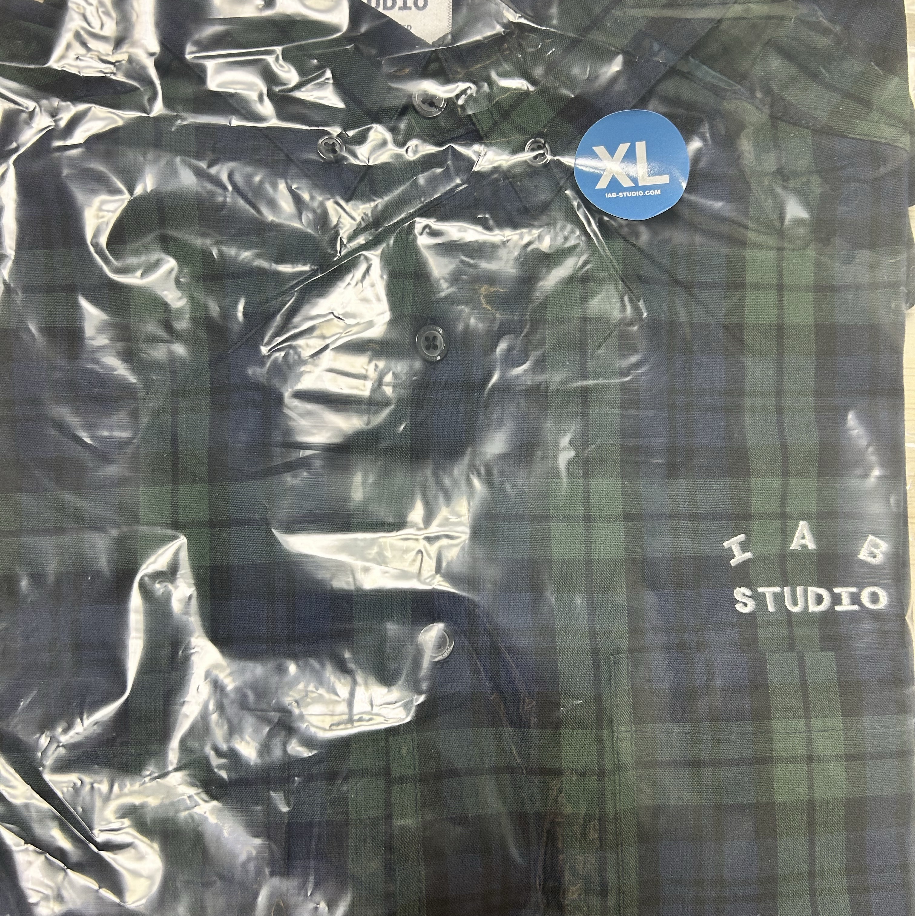 IAB Studio Blackwatch Tartan Shirt Blue Green 착용 스타일