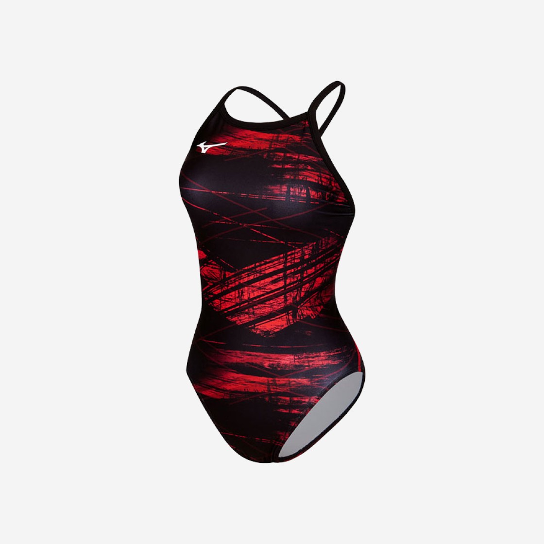 (W) Mizuno Exersuit Charge Open Back Swimsuit Black Red 상세 이미지 1