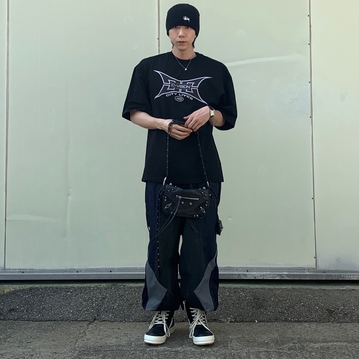 Civision by CSC Hybrid Track Pants Ver.2, Civision by CSC City Lives 49 T-Shirt Black 착용 스타일 - 4
