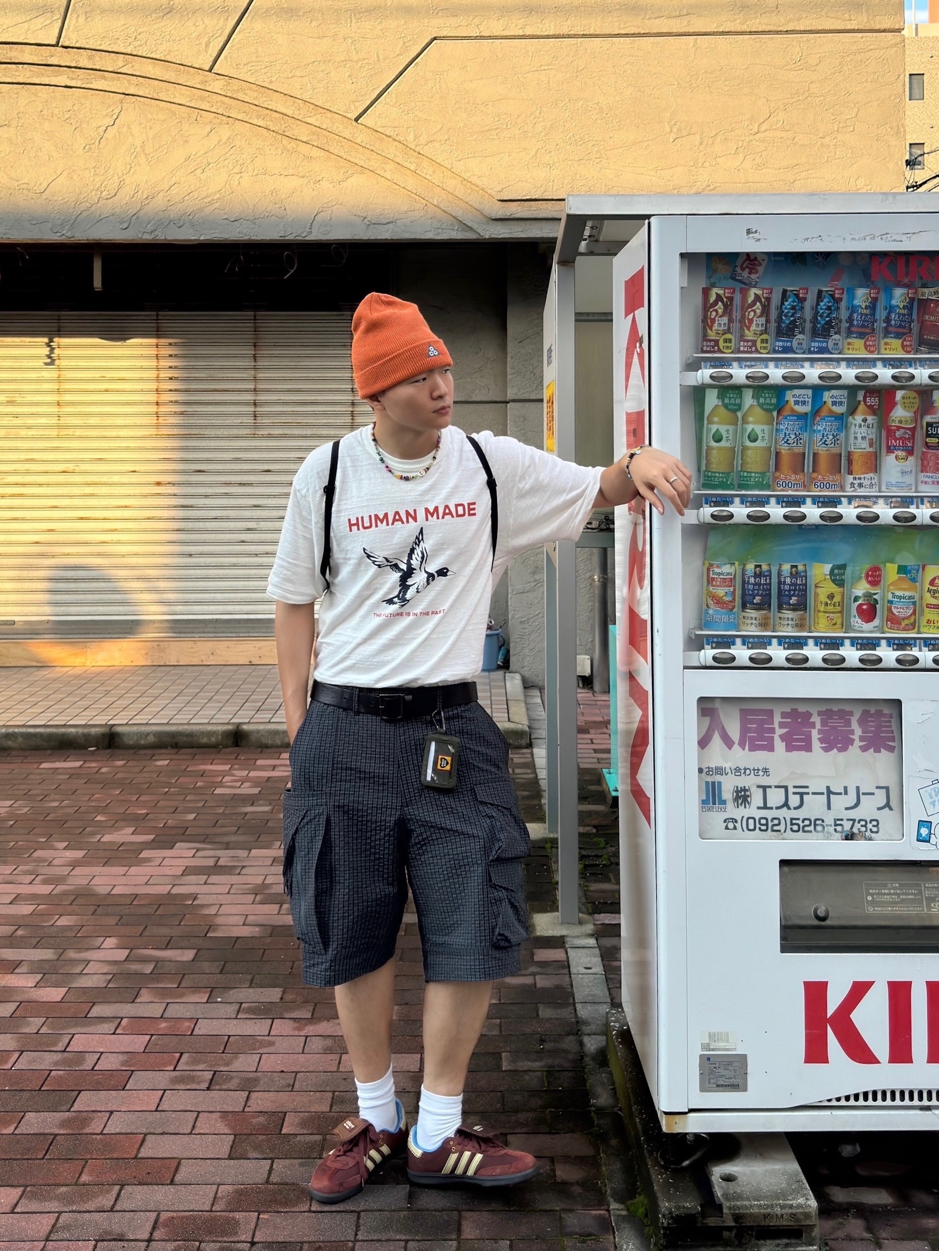 Human Made Graphic T-Shirt #19 White, Adidas x Wales Bonner Nylon Samba Fox Brown Sandy Beige 착용 스타일 - 1