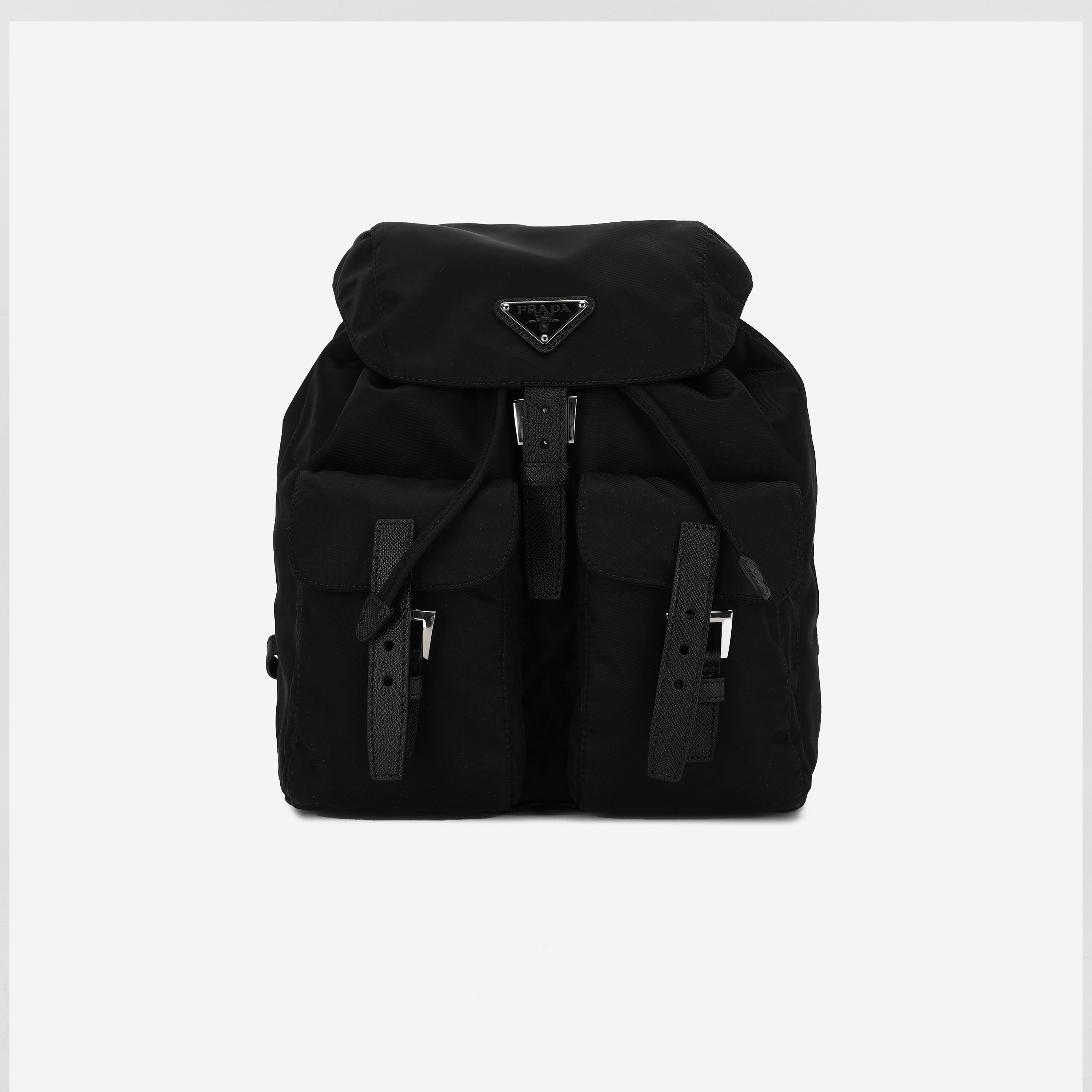 프라다 리나일론 스몰 백팩 블랙(Prada Re-Nylon Small Backpack Black)