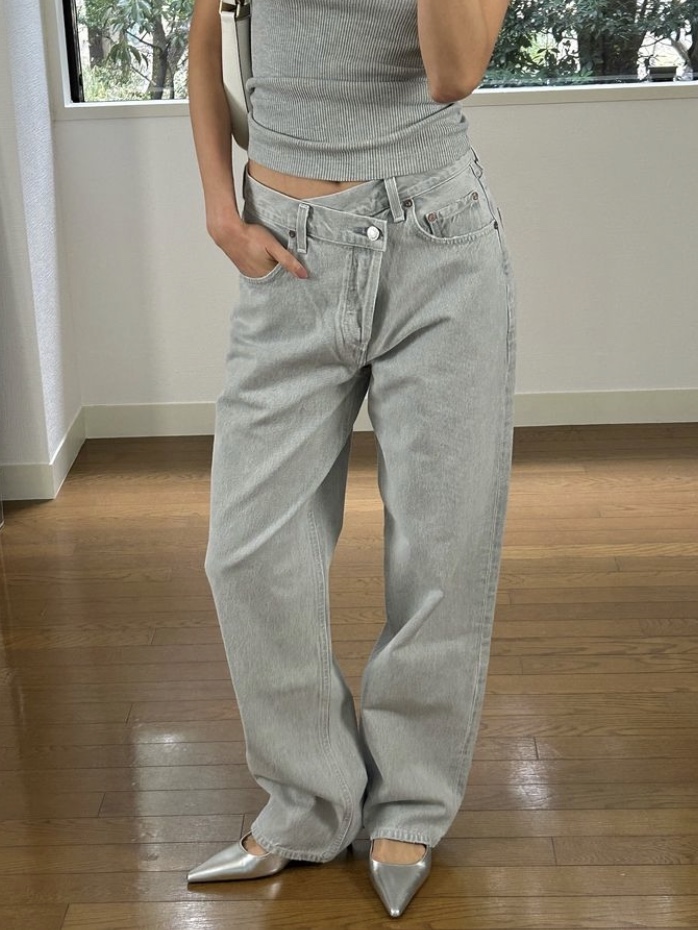Agolde Women Criss Cross Straight Jean Wired 착용 스타일 - 1