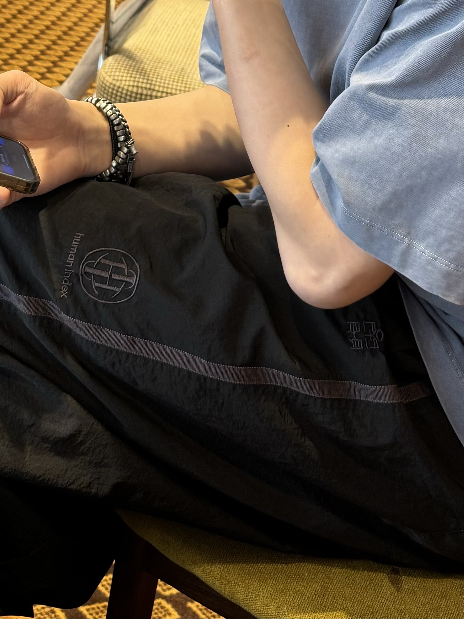 Polyteru Human Index Index Track Pants Black/Purple, LOSTGARDEN x Kolon Sport Ton Black 착용 스타일 - 2