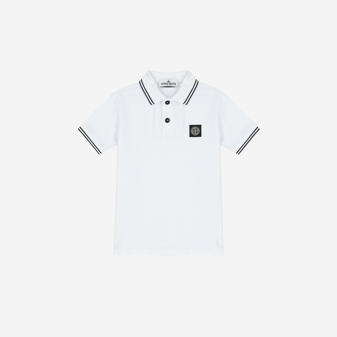 (Kids) Stone Island 21348 Short Sleeve Polo Shirt White - 24SS 상세 이미지 1