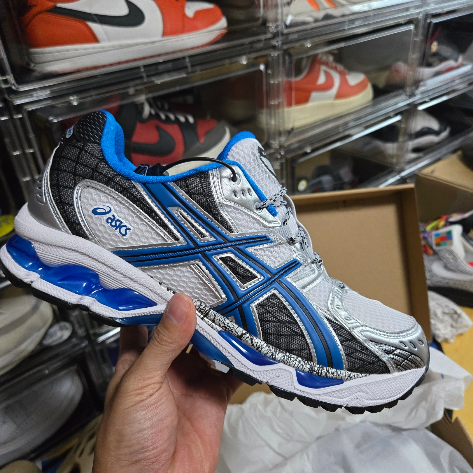 Asics Gel-Nimbus 10.1 White Directoire Blue 착용 스타일 - 5