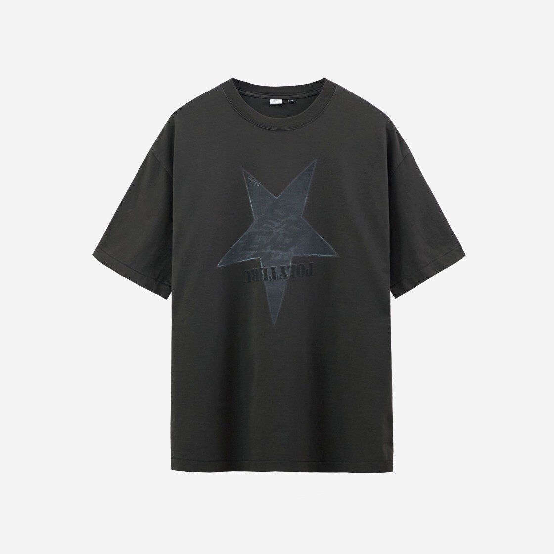 Polyteru 1/2 Graphic T-Shirt Reverse Star Washed Charcoal - 24SS 상세 이미지 1