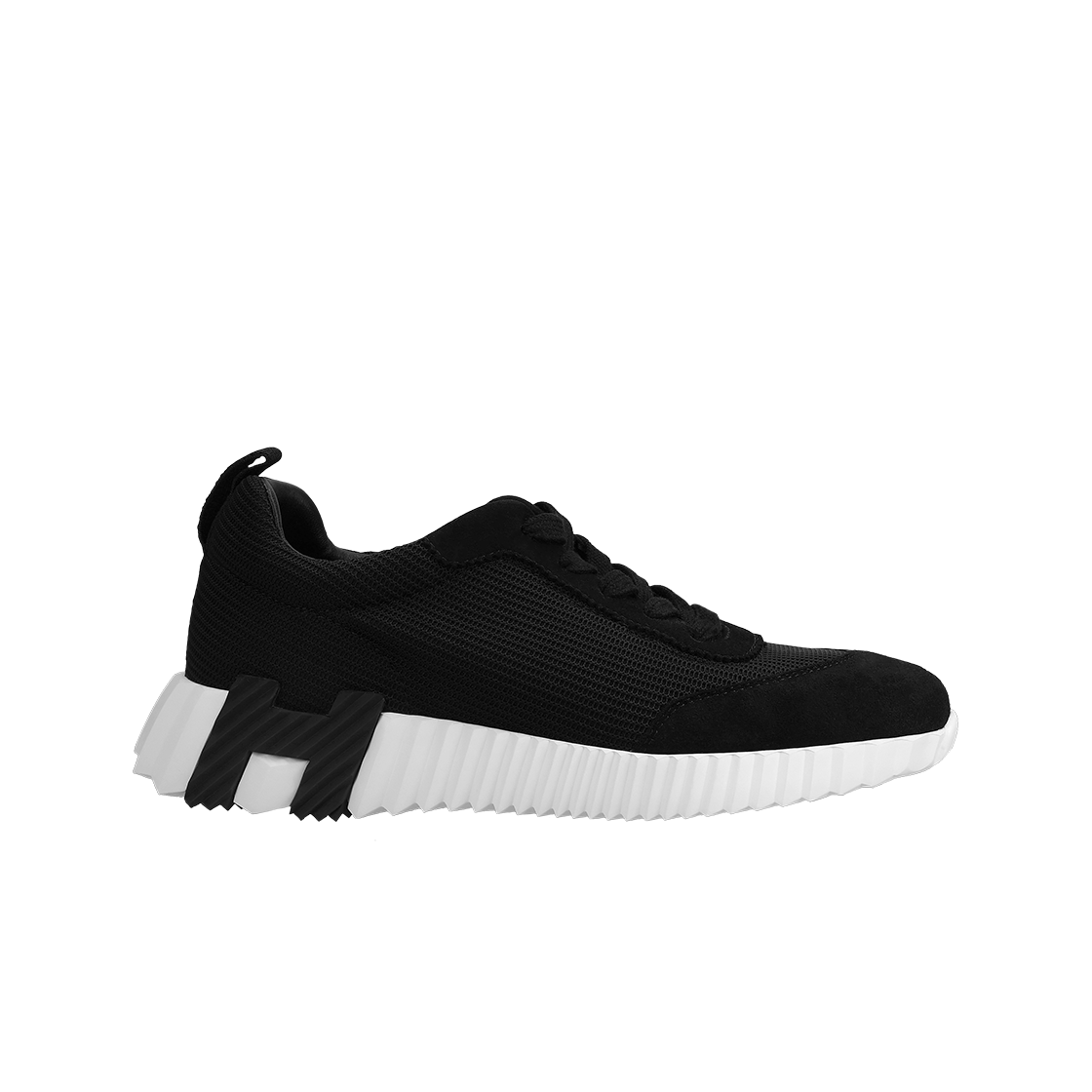 (W) 에르메스 바운싱 스니커즈 메쉬 스웨이드 고트스킨 & 누아((W) Hermes Bouncing Sneaker Mesh Suede Goatskin & Noir)