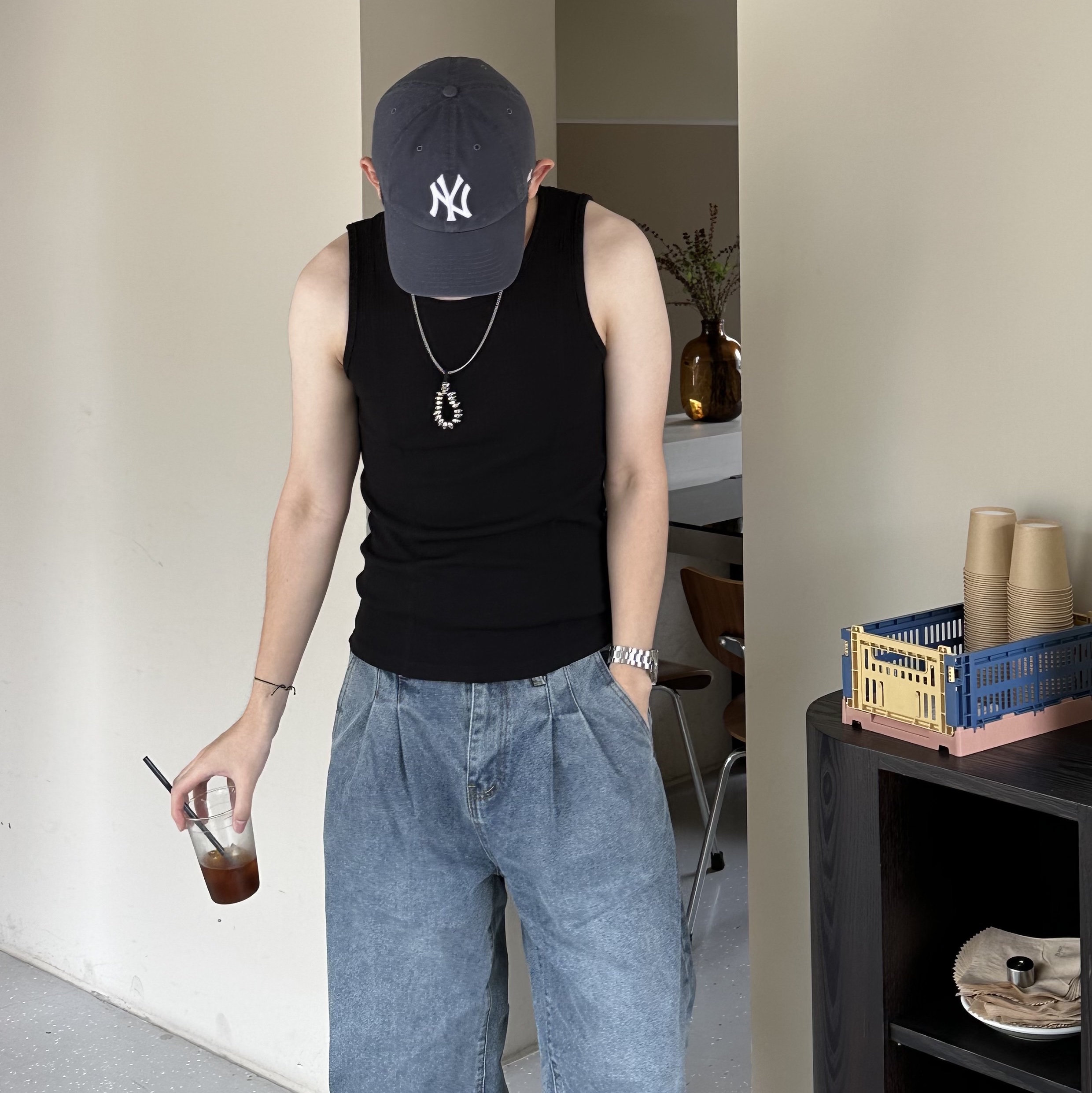 47 Brand New York Yankees Clean Up Vintage Navy 착용 스타일