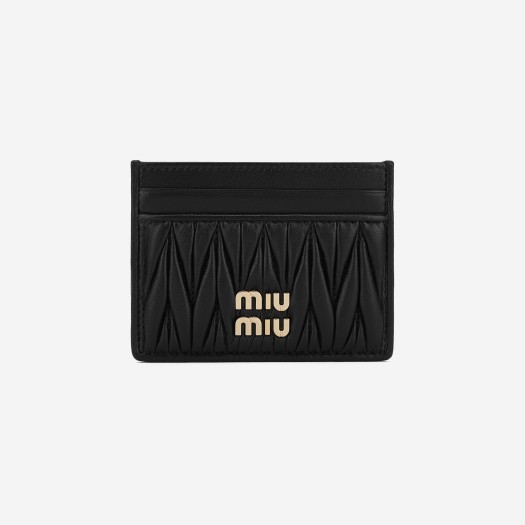 Miu Miu Matelasse Nappa Leather Card Holder Black