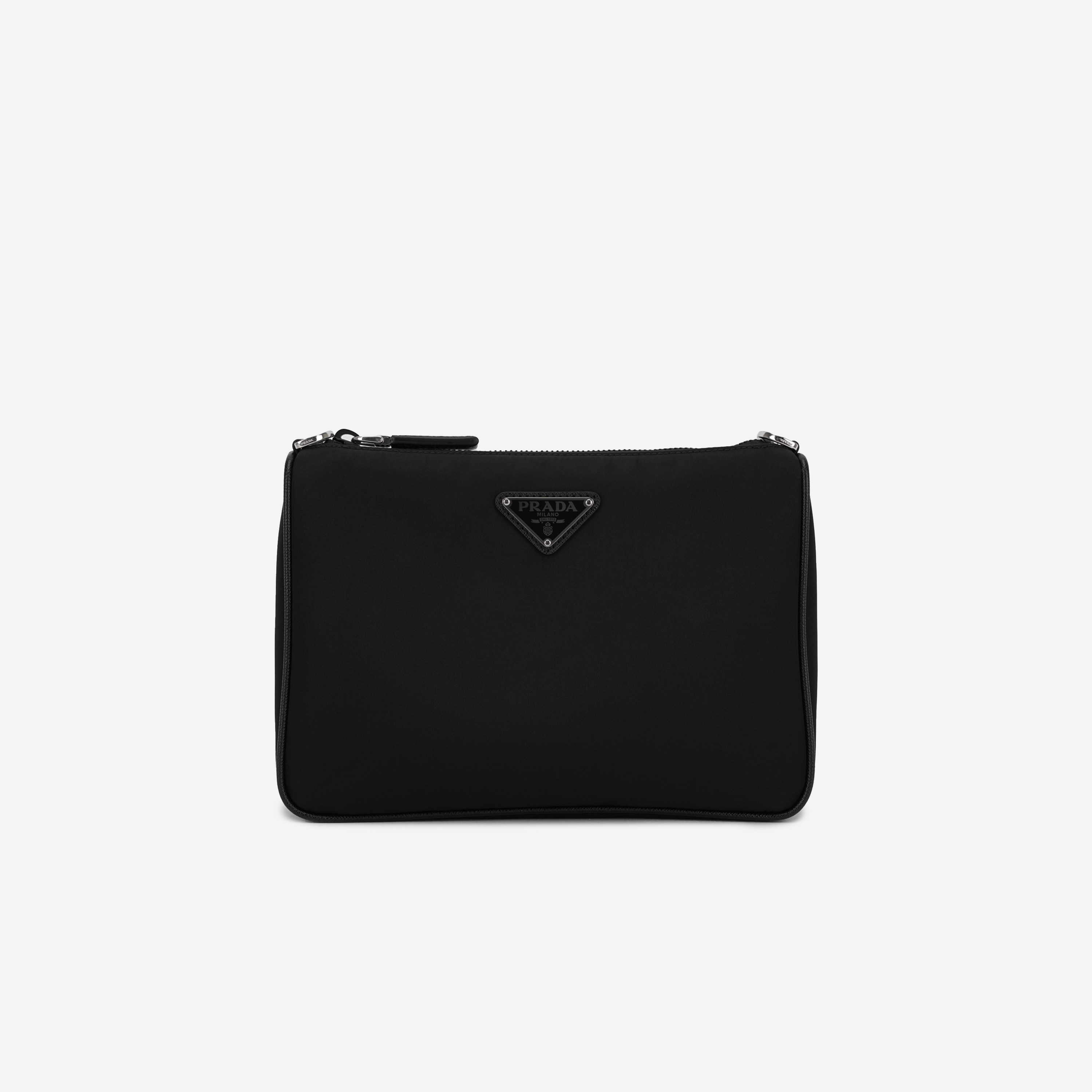 Prada Re-Nylon and Saffiano Leather Shoulder Bag Black
