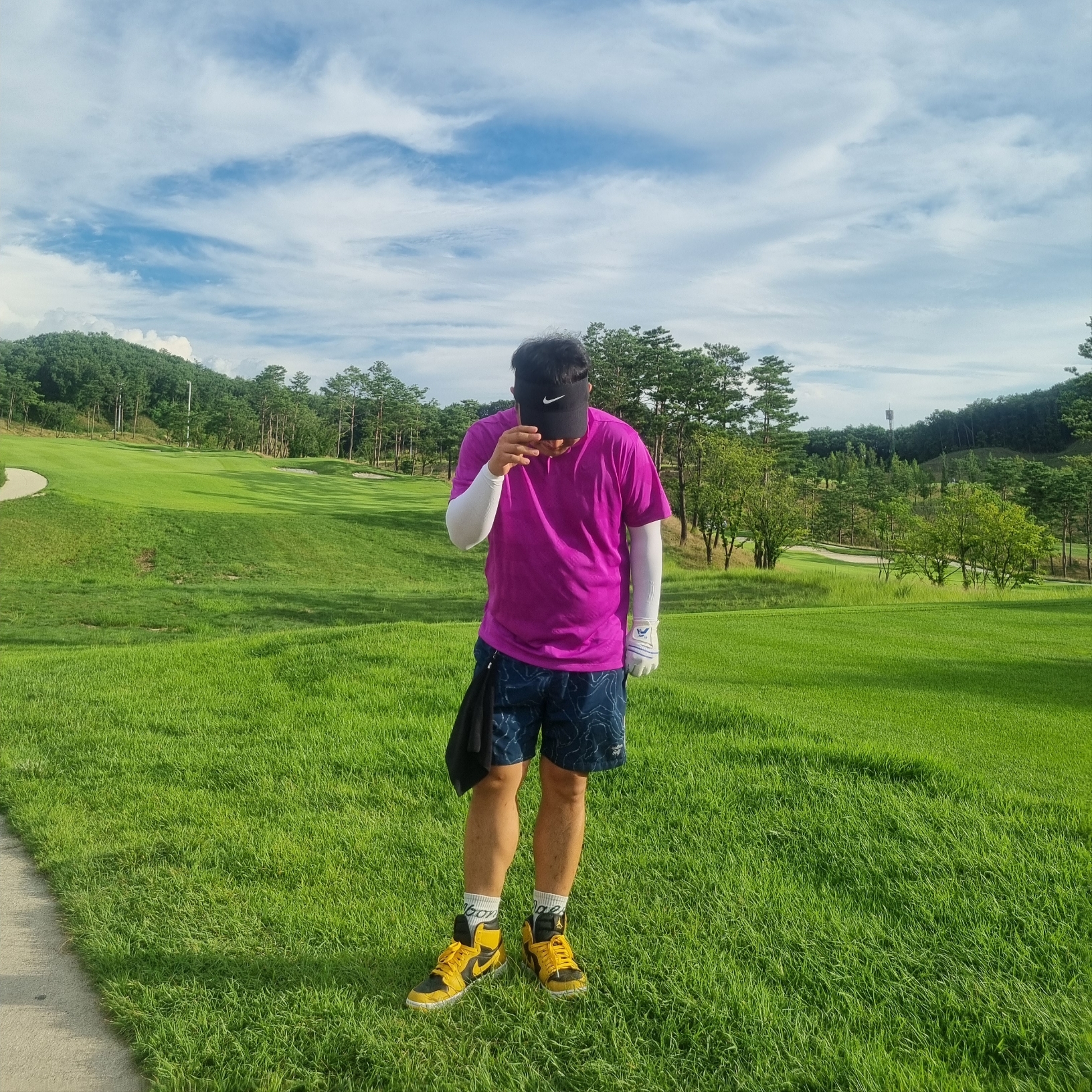 Jordan 1 High Golf Pollen 착용 스타일