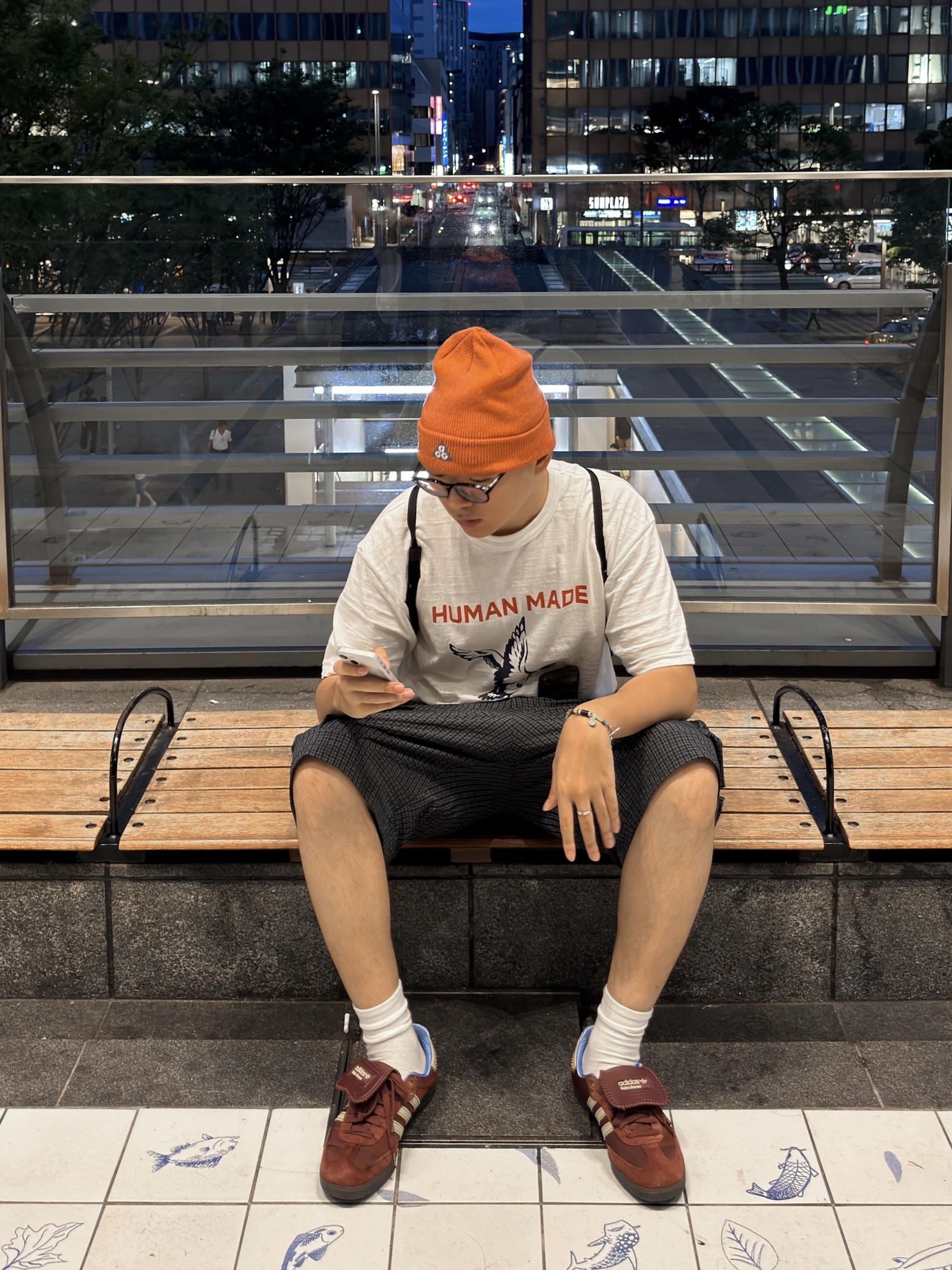Human Made Graphic T-Shirt #19 White, Adidas x Wales Bonner Nylon Samba Fox Brown Sandy Beige 착용 스타일 - 5