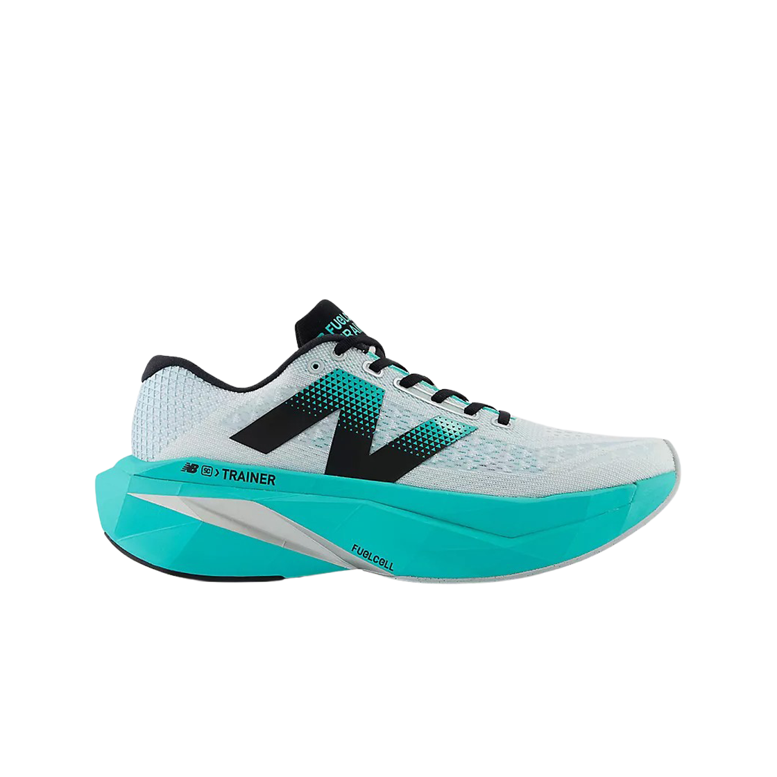 뉴발란스 퓨어셀 슈퍼컴프 트레이너 v3 화이트 사이버 제이드 - 2E 와이드(New Balance FuelCell Supercomp Trainer v3 White Cyber Jade - 2E Wide)