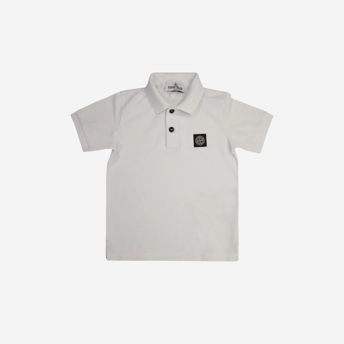 (Kids) Stone Island Stretch Cotton Pique Polo Shirt White - 24SS 상세 이미지 1