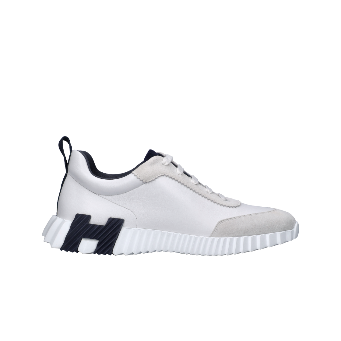 H221898ZH91 Hermes Bouncing Sneakers Calfskin Suede Goatskin & Blanc
