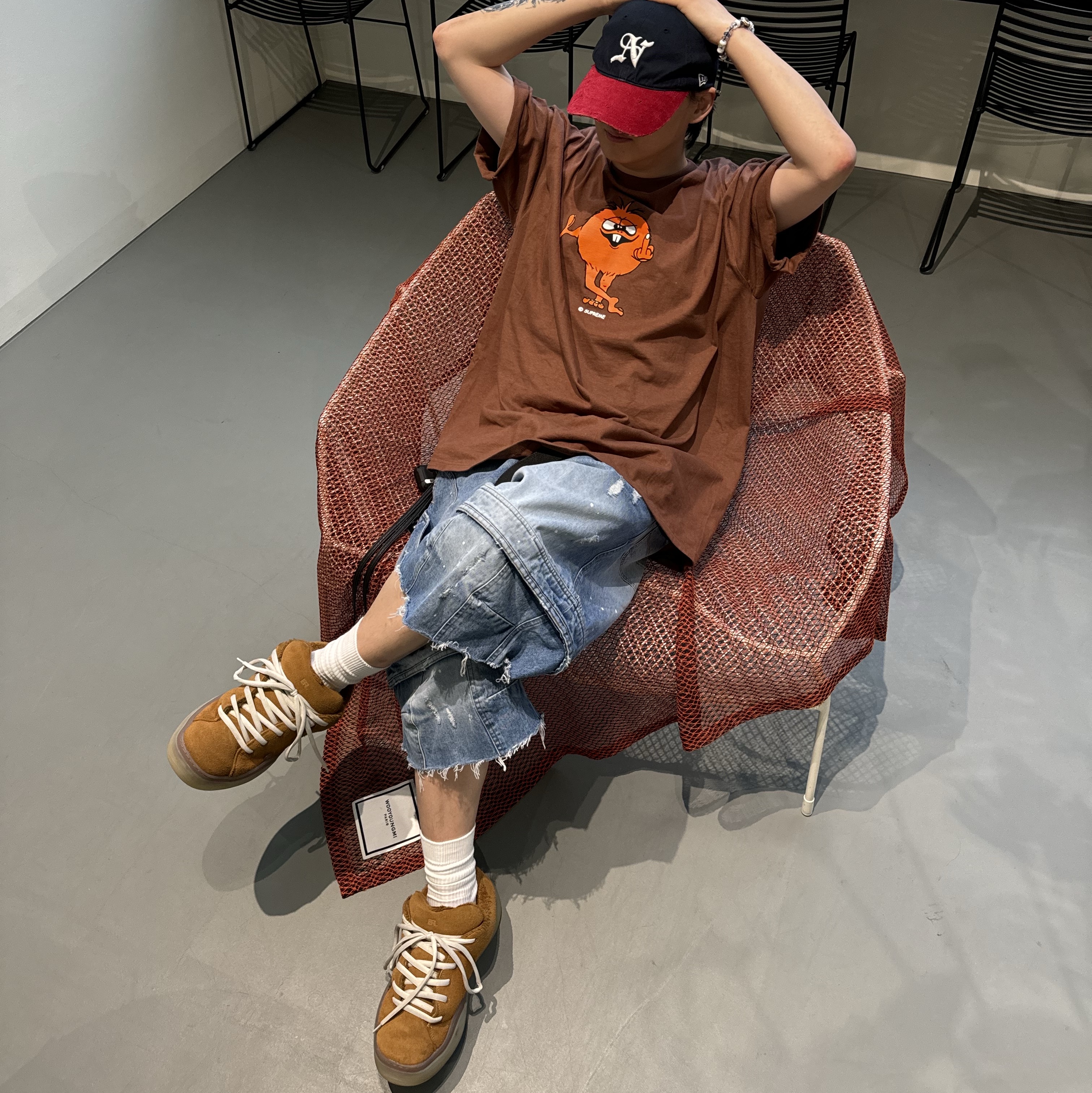 Supreme Camacho T-Shirt Brown - 23FW, Farfromwhat Far Layered Work Shorts Pants Blue 착용 스타일