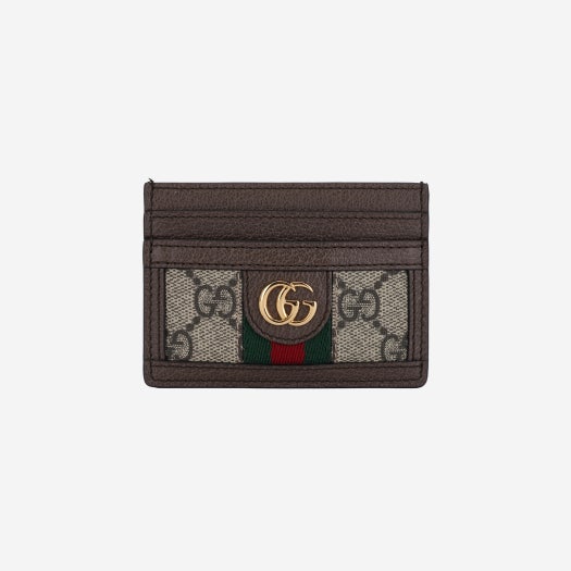 Gucci Ophidia GG Card Case Beige Ebony