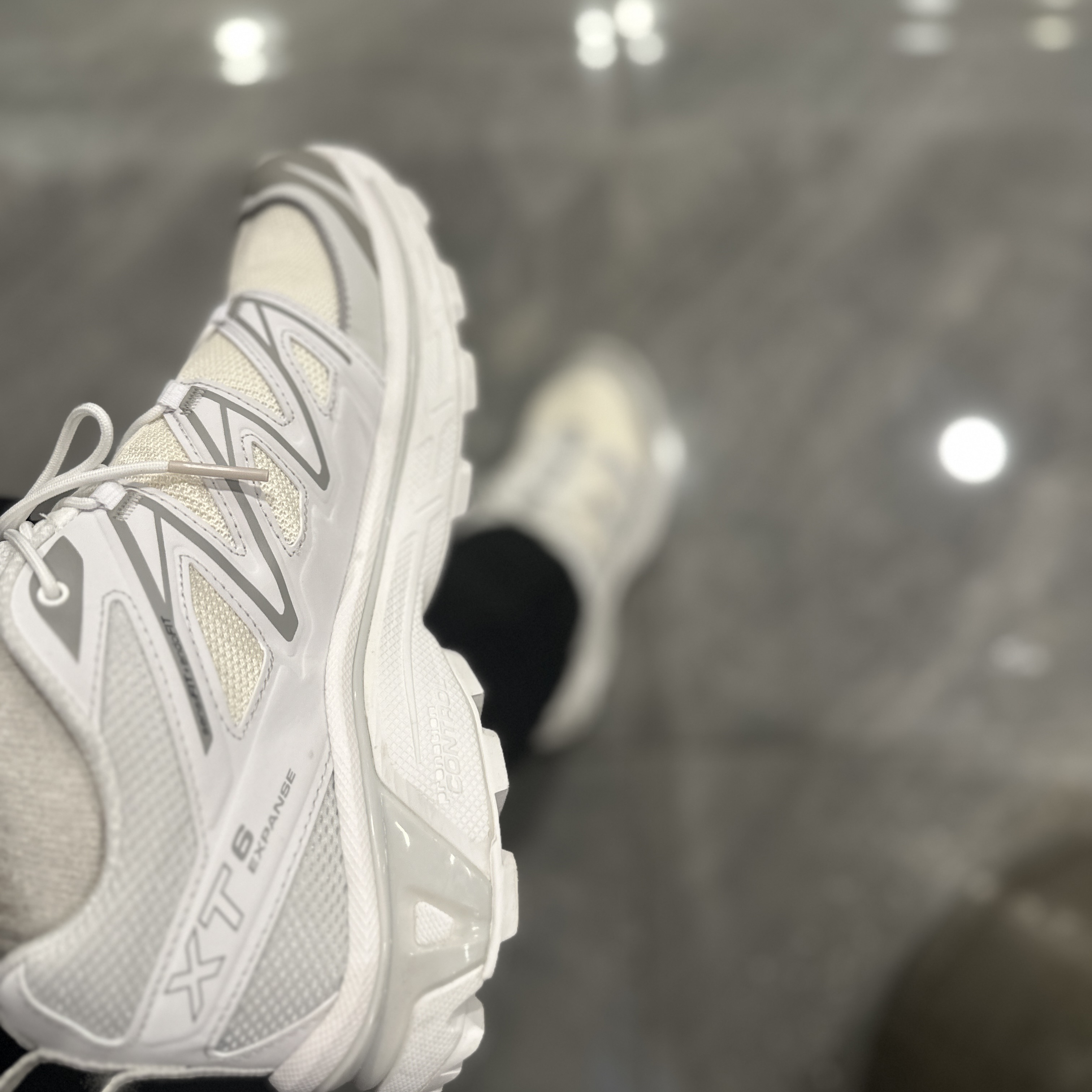 Salomon XT-6 Expanse Vanilla Ice White, Homme Plisse Issey Miyake Basics Pants Black 착용 스타일