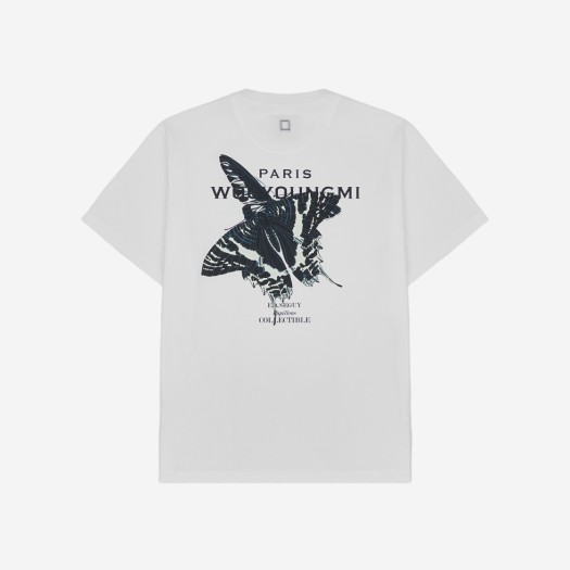 우영미 나비 백로고 티셔츠 화이트 - 23SS